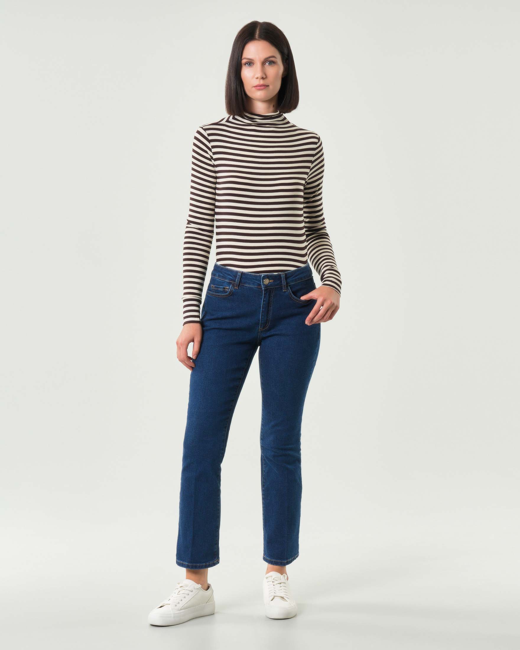 Jeans a trombetta Emme Marella blu stone washed in cotone stretch