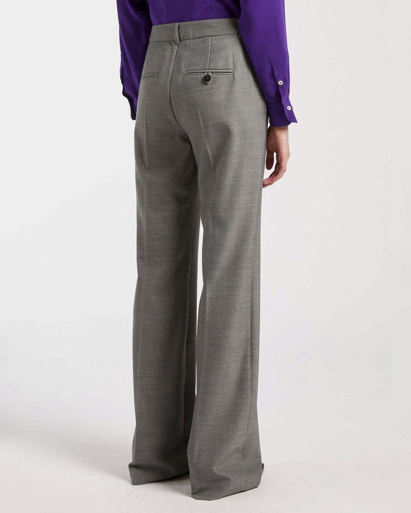 Pantaloni grigi flare Marella in twill leggero di pura misto lana stretch image