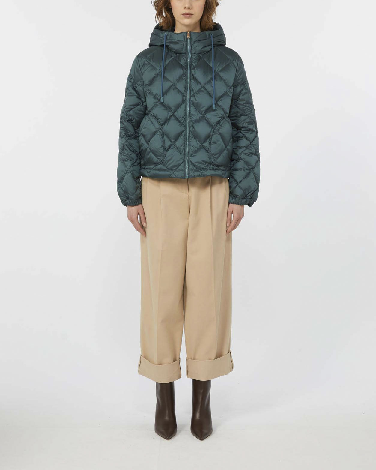 Bomber color ottanio trapuntato Weekend Max Mara con cappuccio image