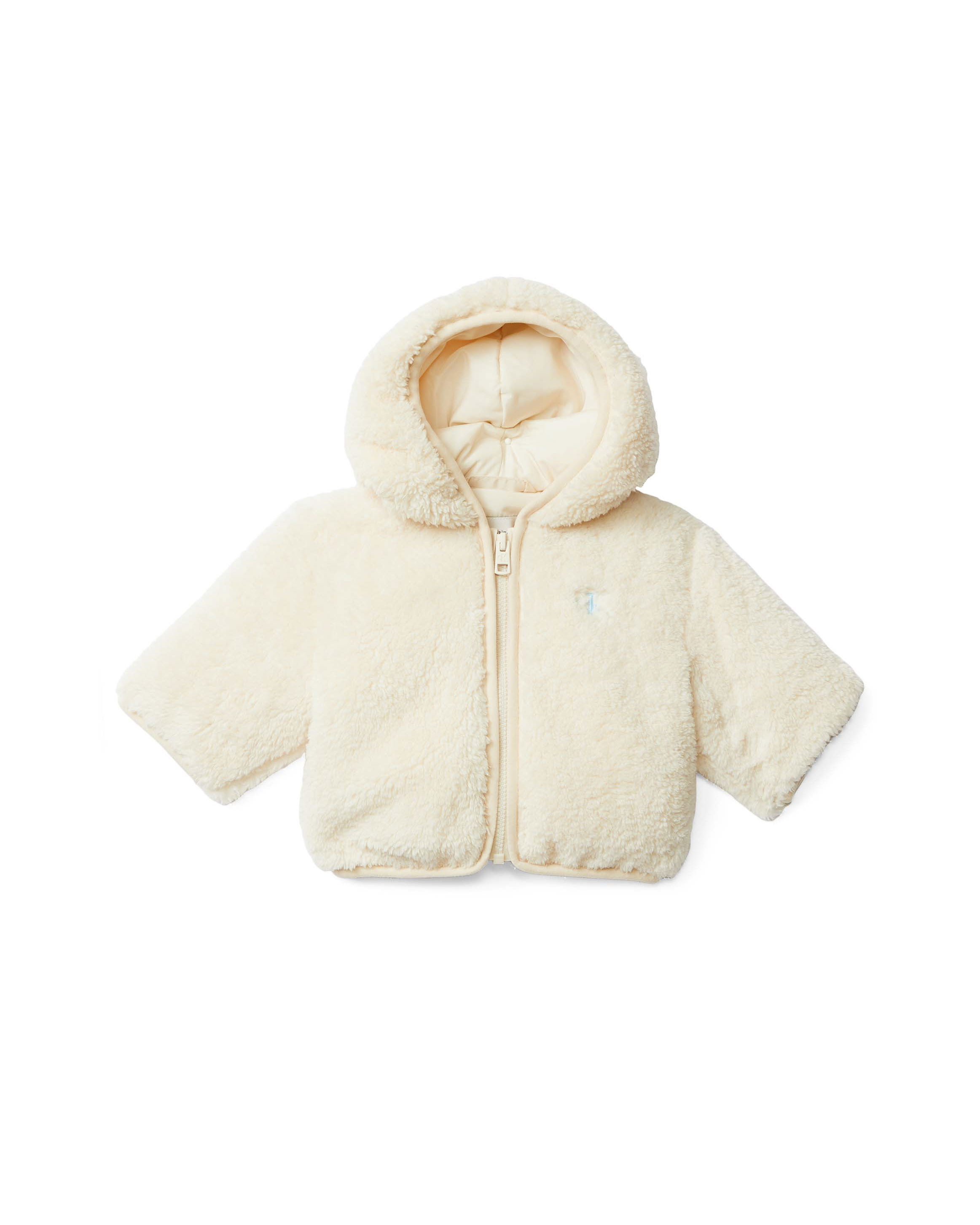 Giubbino teddy Calvin Klein color panna con cappuccio