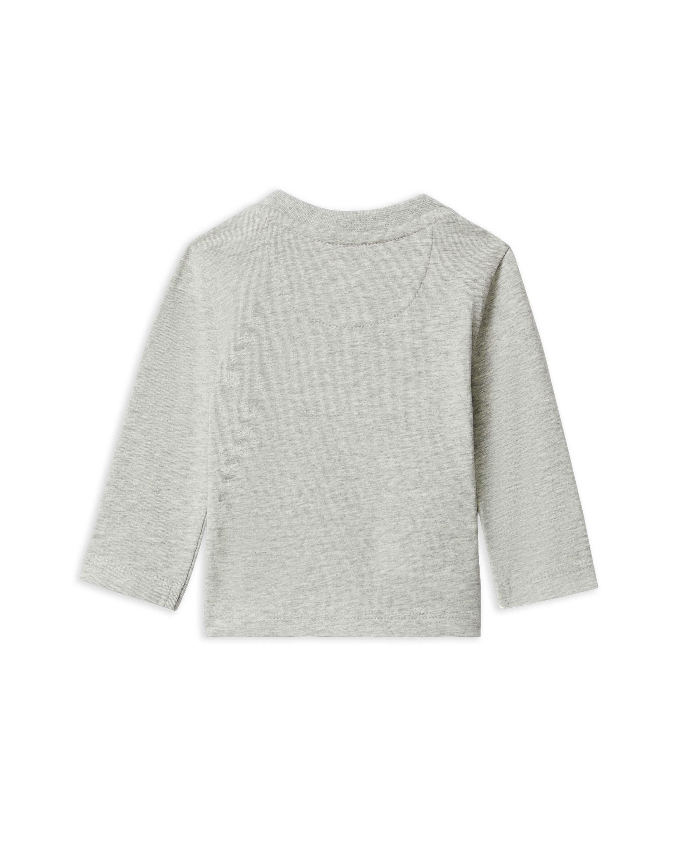 T-shirt Calvin Klein grigia in cotone stretch a maniche lunghe e logo monogram image