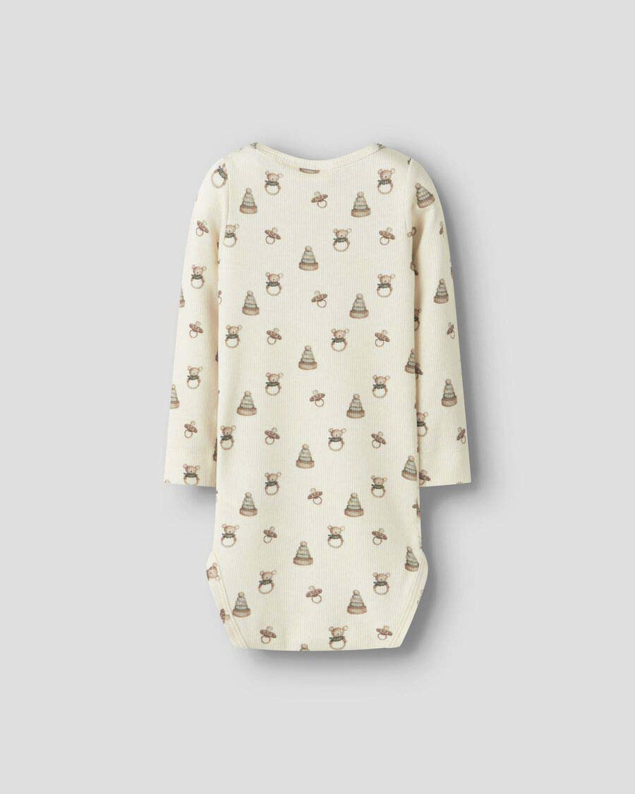 Body Lil'Atelier avorio a maniche lunghe con fantasia giochini image