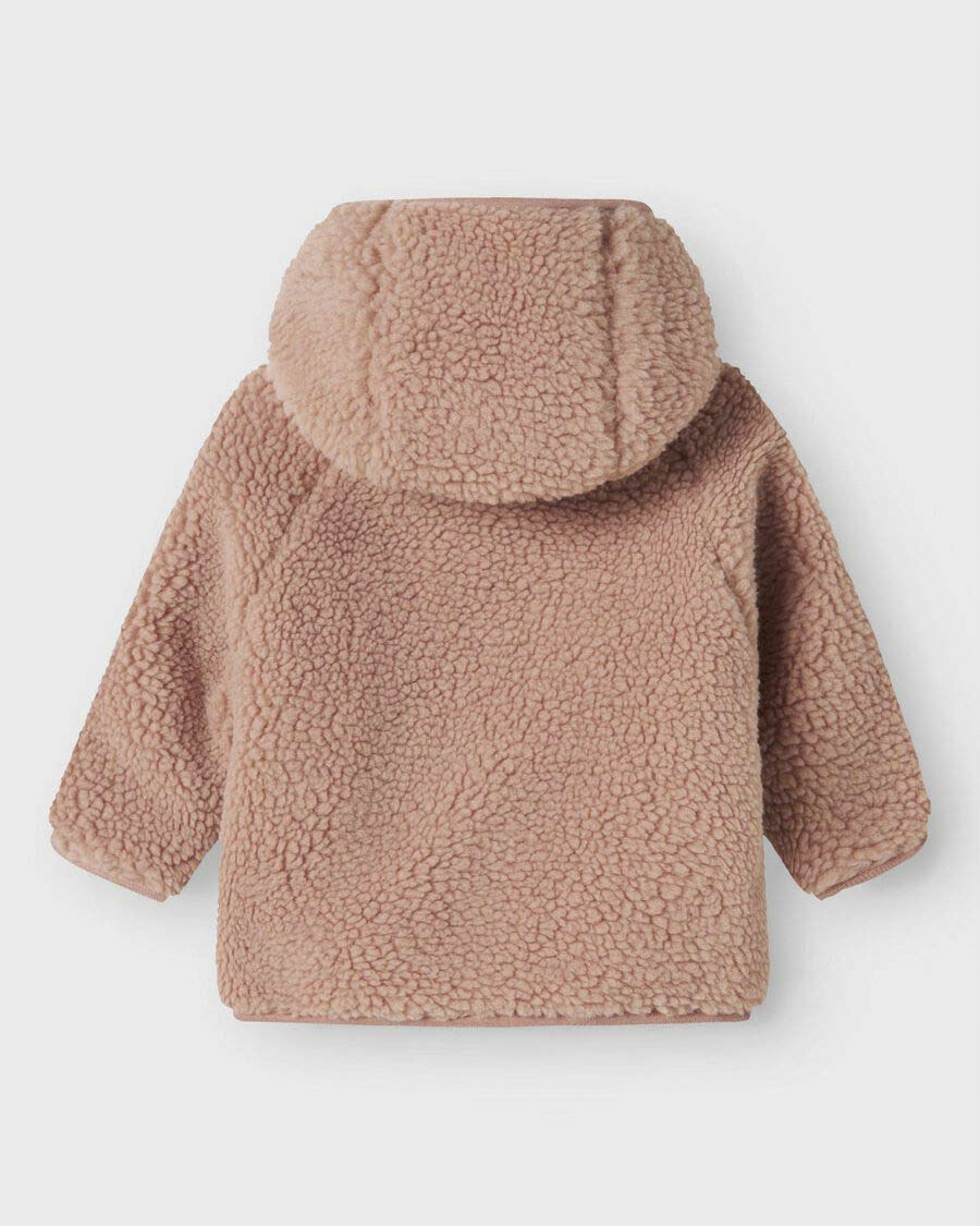 Cappottino teddy Lil'Atelier rosa con cappuccio e maniche lunghe image