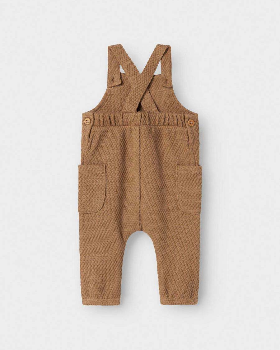 Salopette Lil'Atelier marrone in tessuto waffle con taschine image