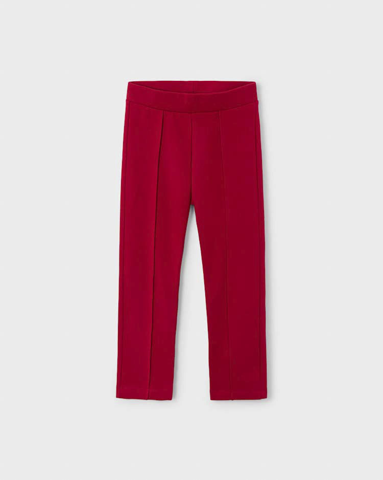 Leggins rosso a costine con cucitura in cotone stretch