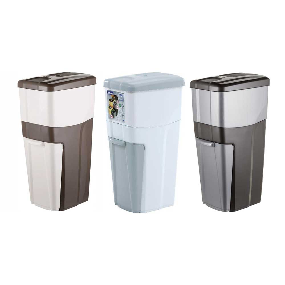 Bama Pattumiera Trypla Per Raccolta Differenziata 38,5 Lt Colori Assortiti