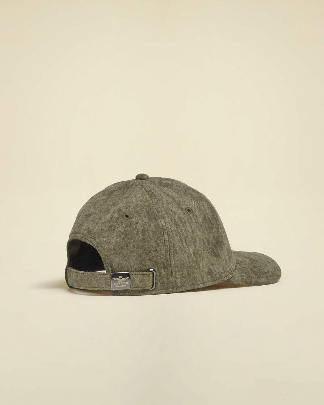 Berretto baseball effetto suede verde militare Aeronautica Militare con frontino aquila turrita ricamata