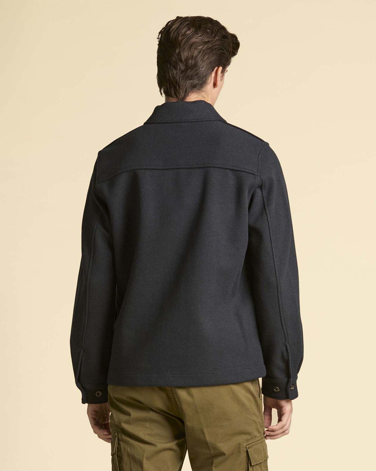 Overshirt Aeronautica Militare blu in panno di misto lana image