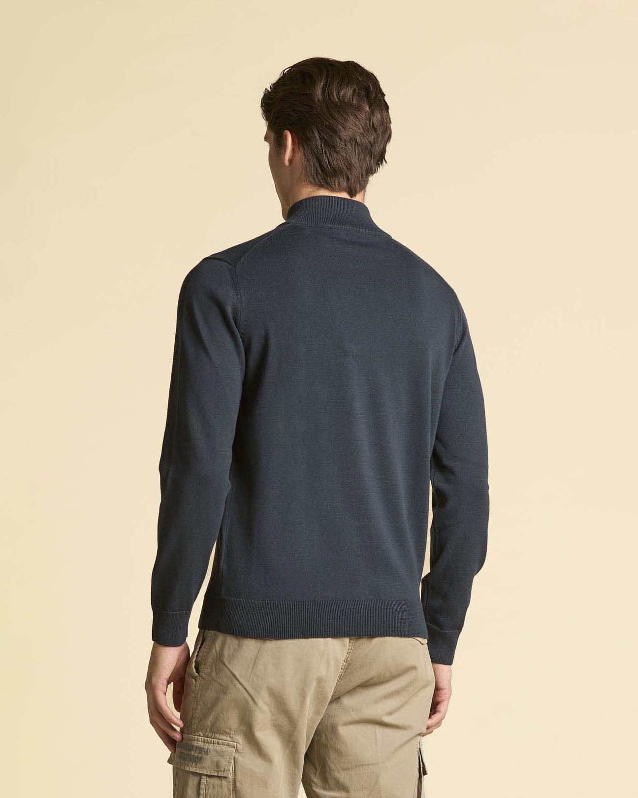 Maglia Aeronautica Militare blu in puro cotone con chiusura zip image