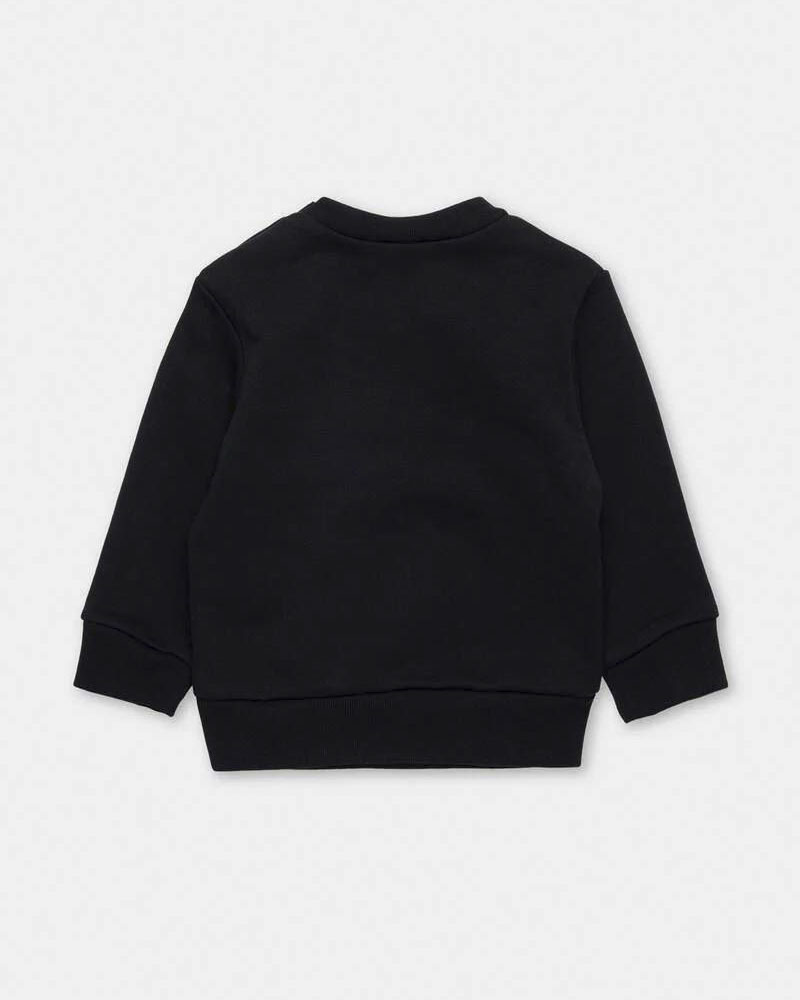 Felpa Dsquared2 nera in puro cotone con mini logo bianco image