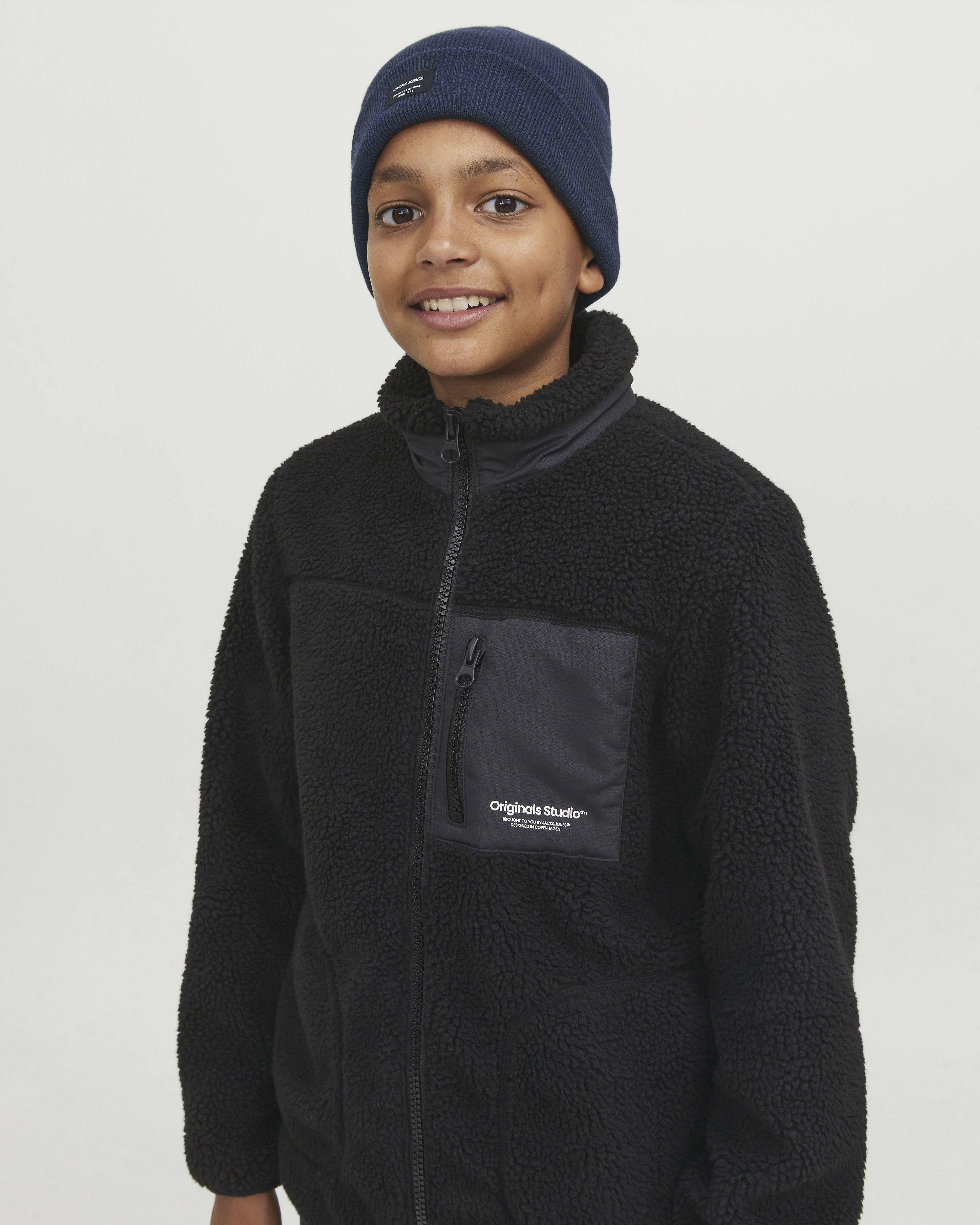 Berretto Jack Jones blu in maglia a costine