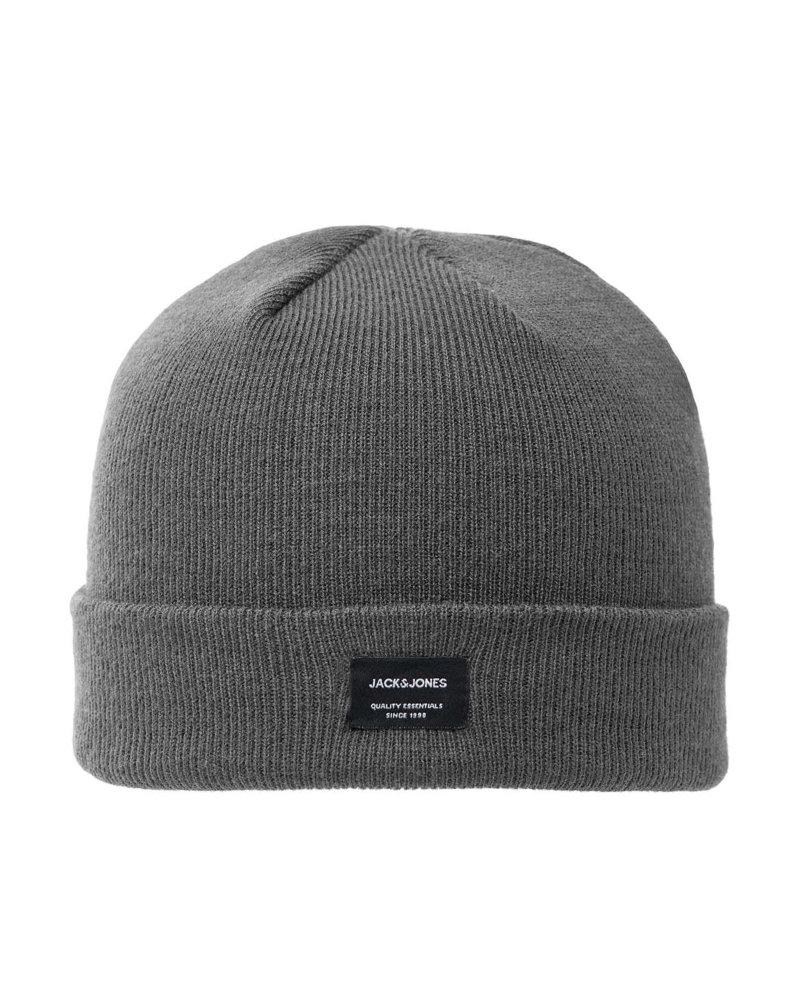 Berretto Jack & Jones grigio in maglia a costine