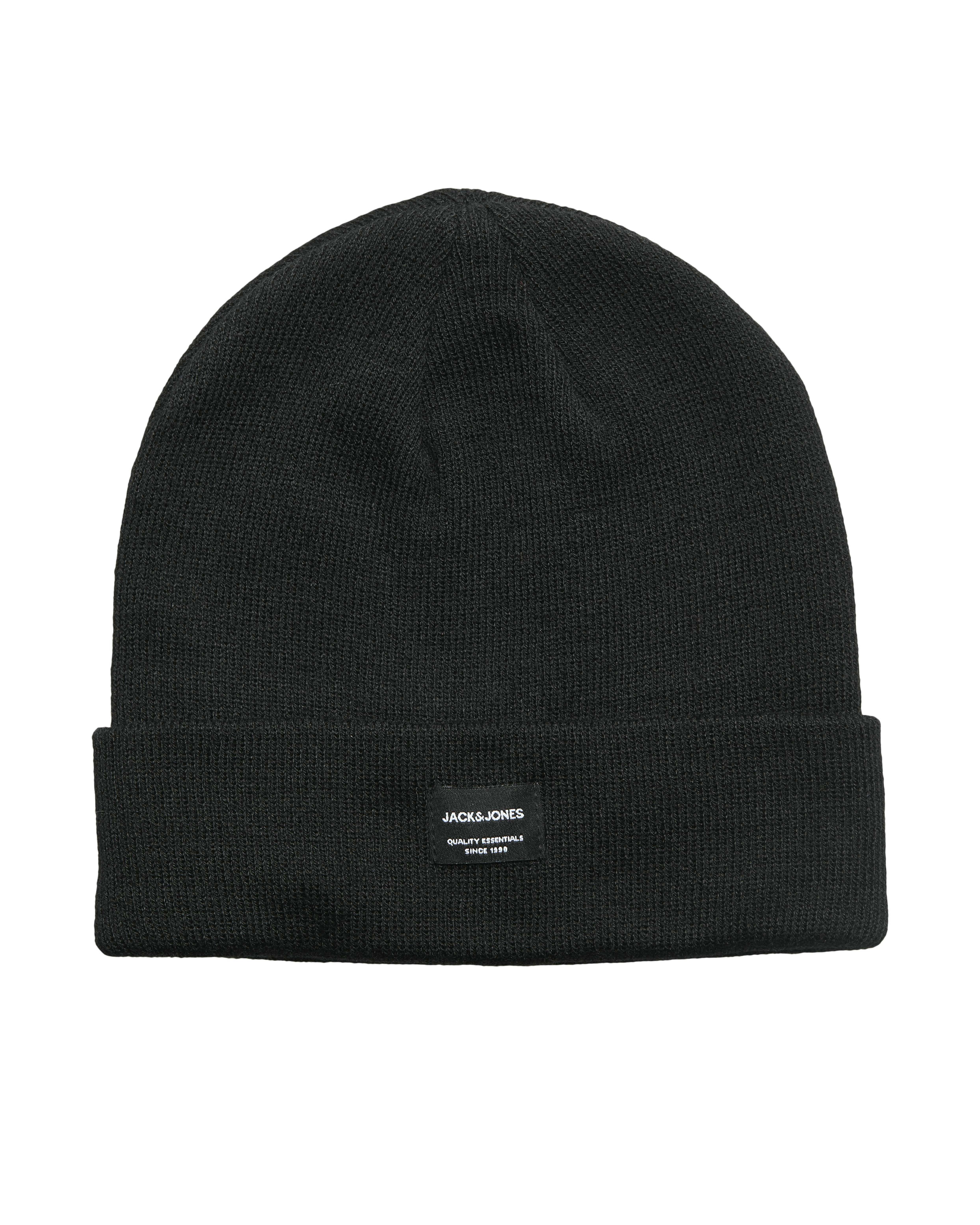 Berretto Jack & Jones nero in maglia a costine