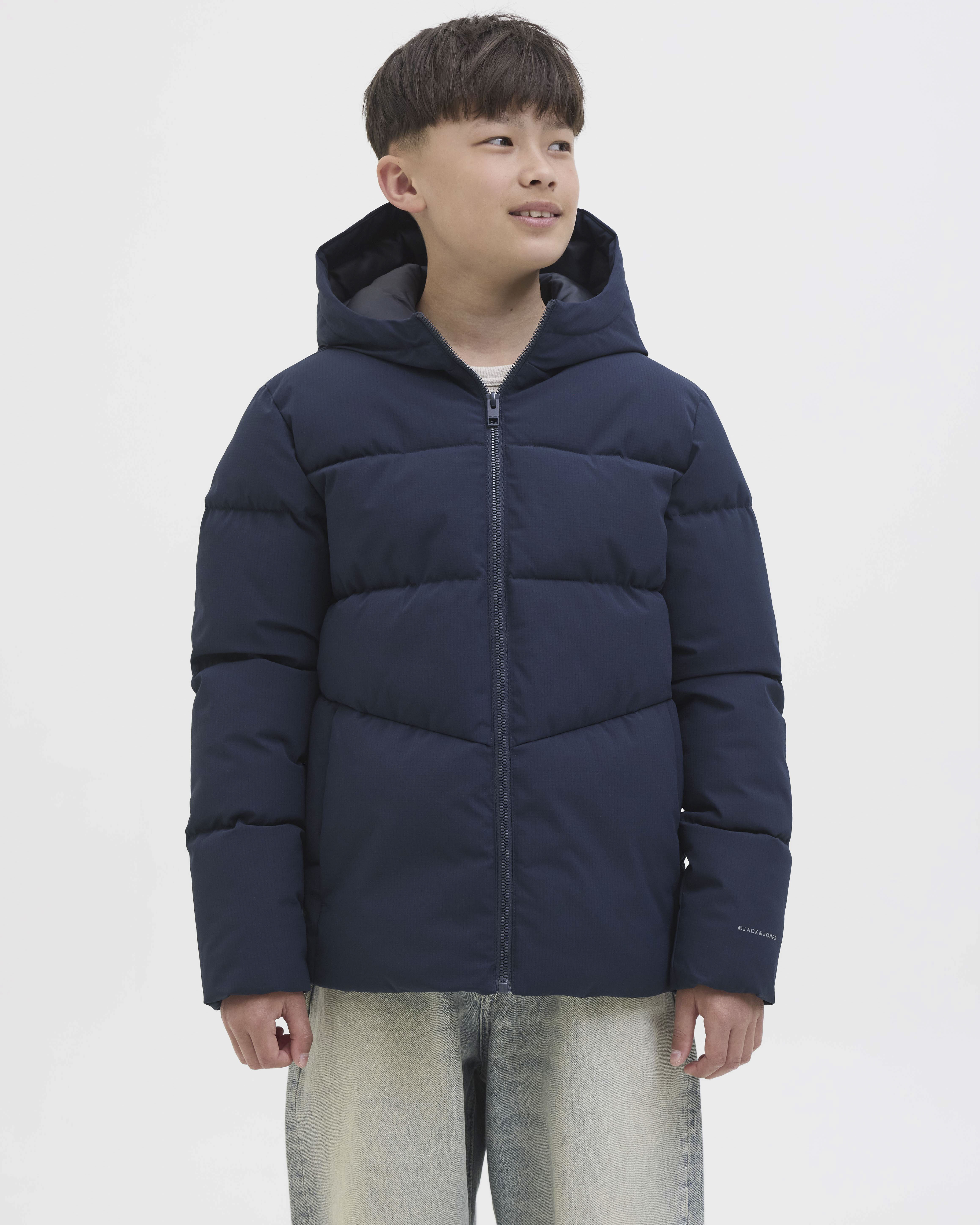 Piumino Jack & Jones blu imbottito con cappuccio