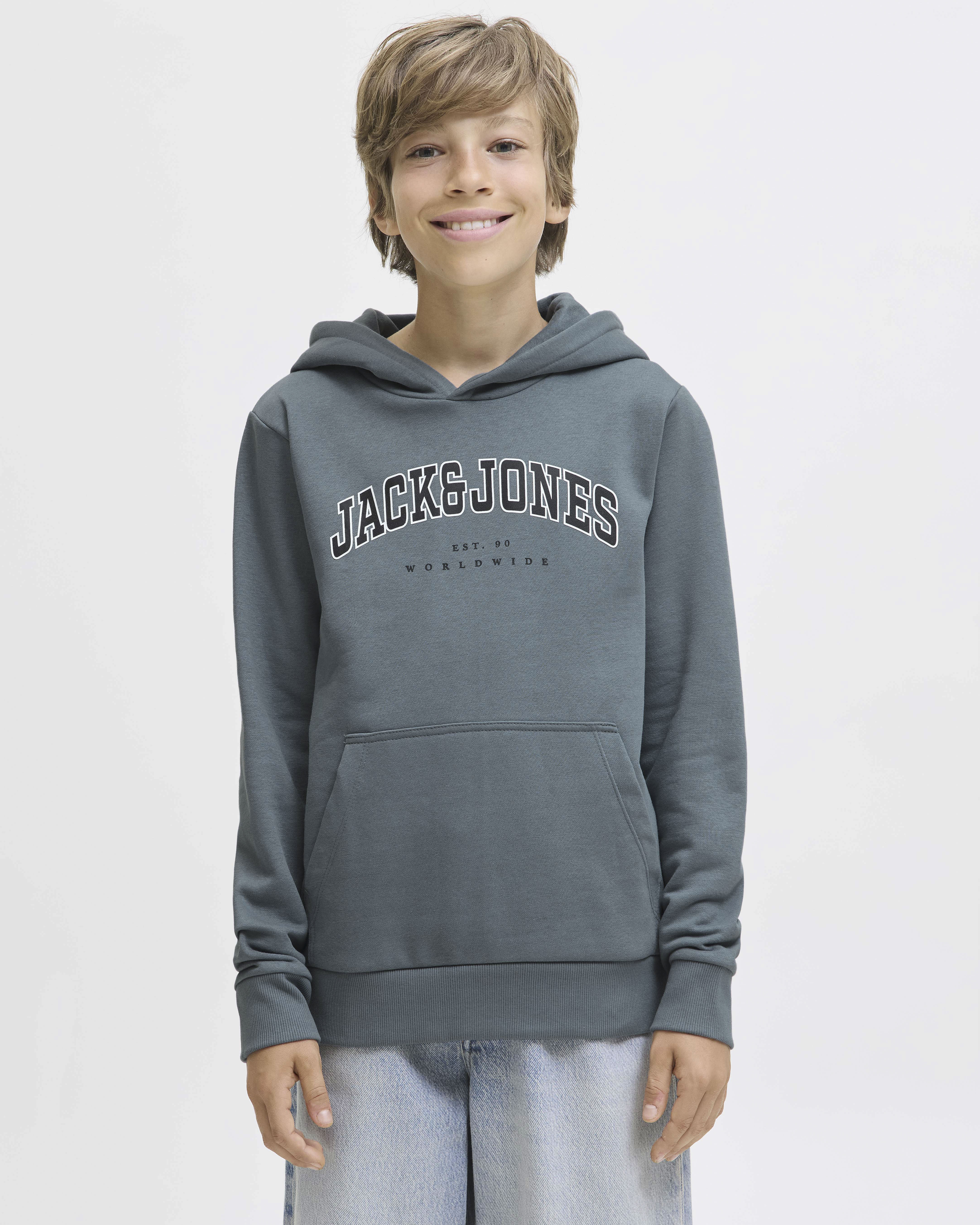 Felpa Jack & Jones avio a maniche lunghe con cappuccio e scritta logo