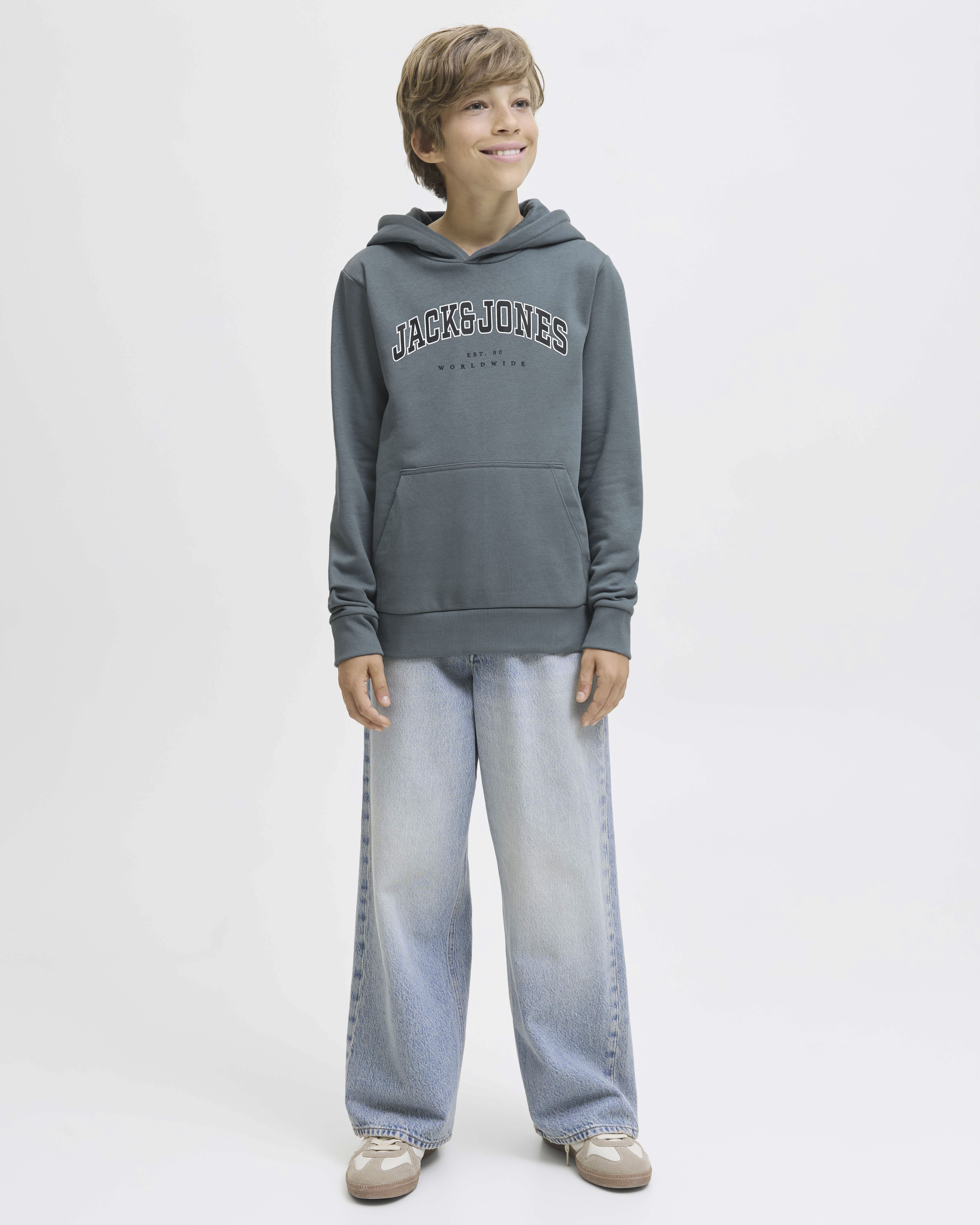 Felpa Jack & Jones avio a maniche lunghe con cappuccio e scritta logo image