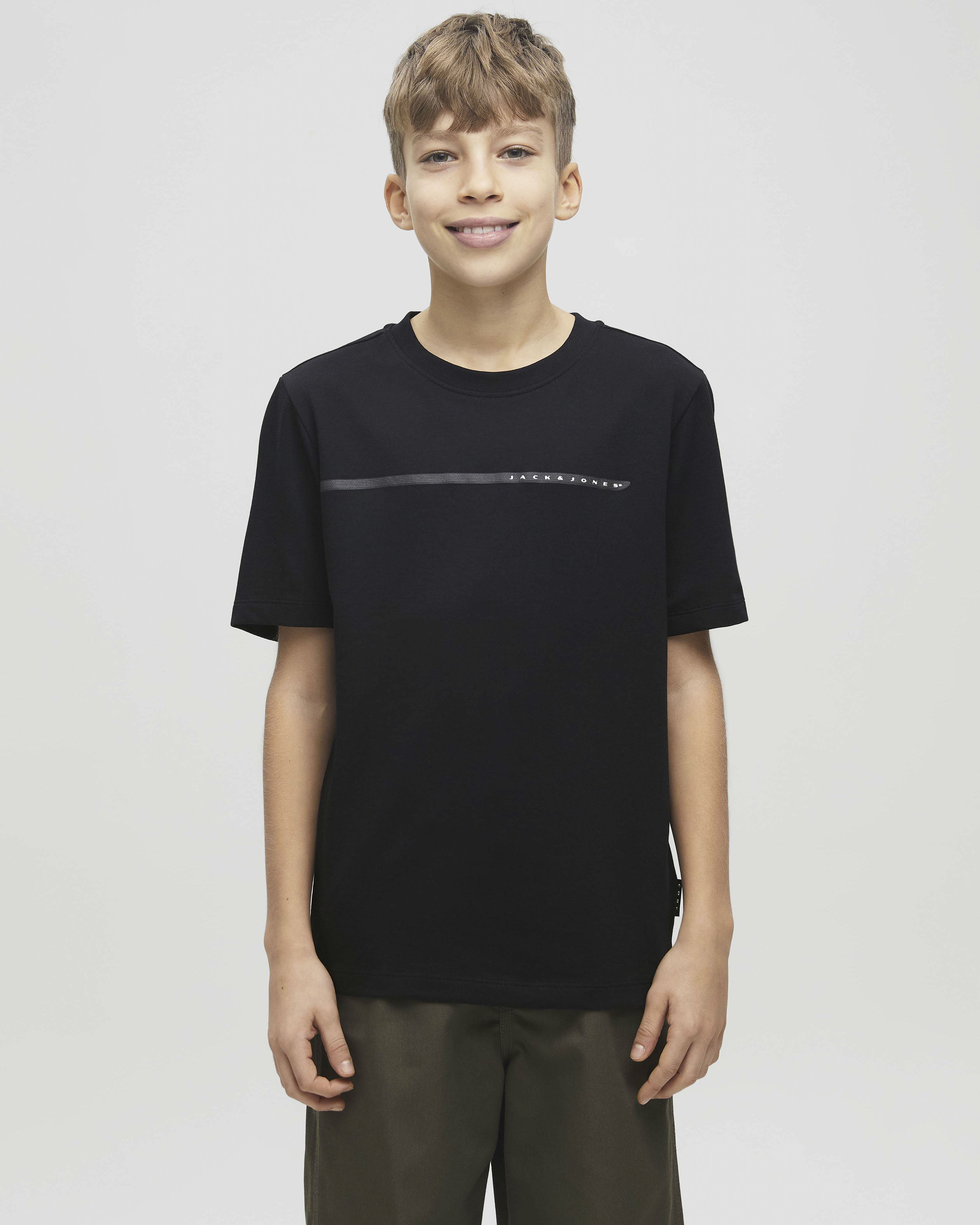 T-shirt mezza manica Jack & Jones nero con logo nero