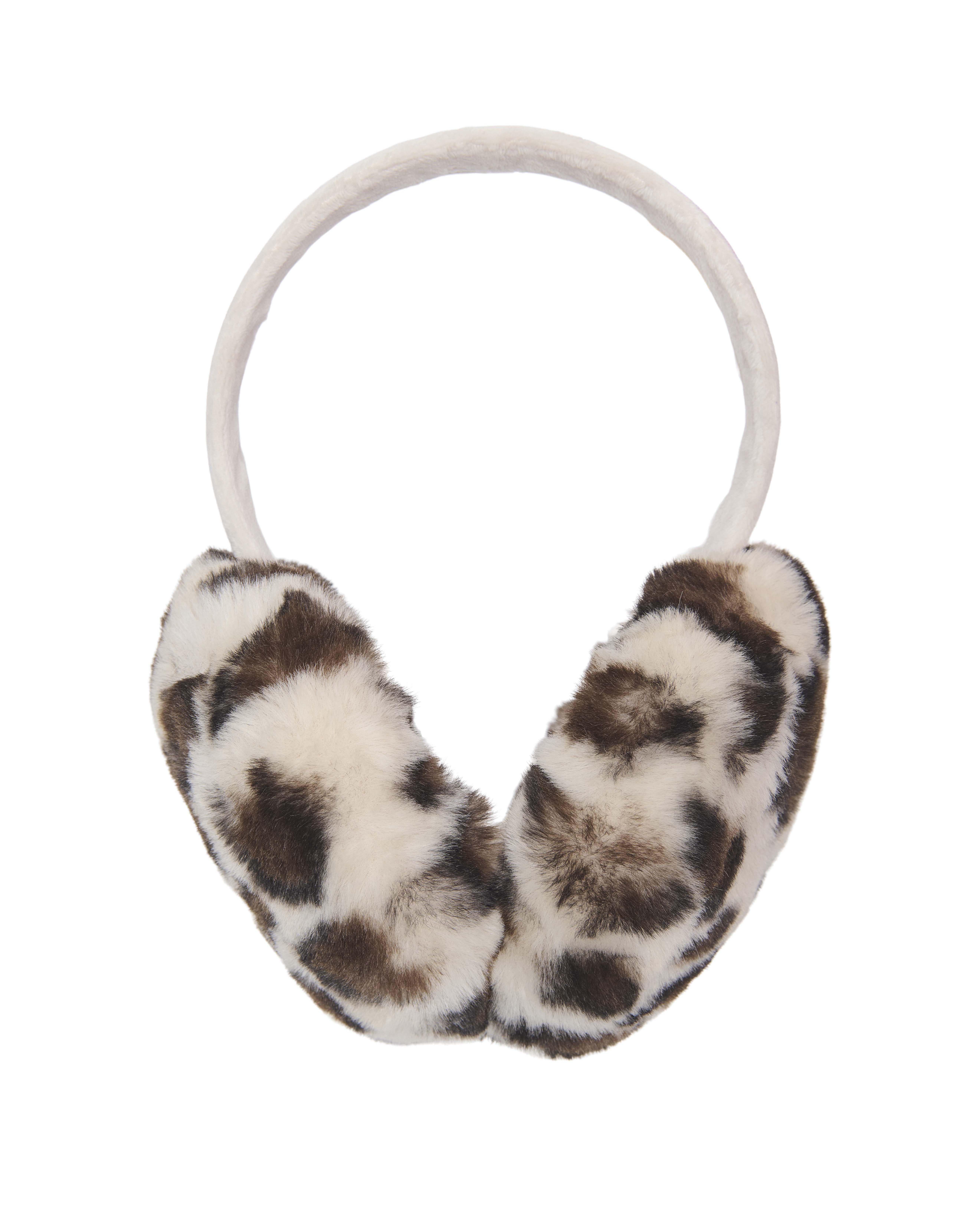 Paraorecchie Kids Only avorio in ecopelliccia maculata