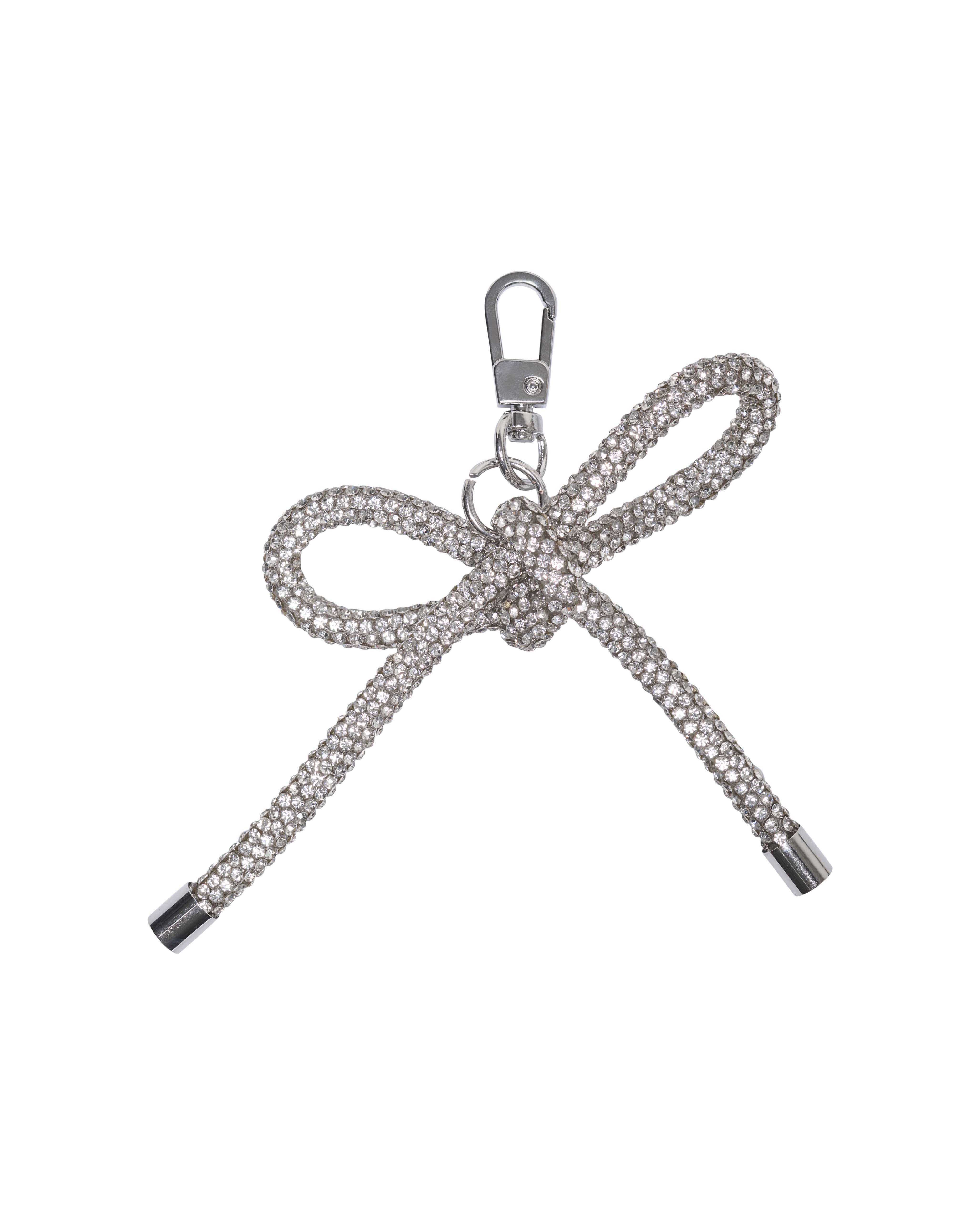 Portachiavi Kids Only con fiocco in strass color argento