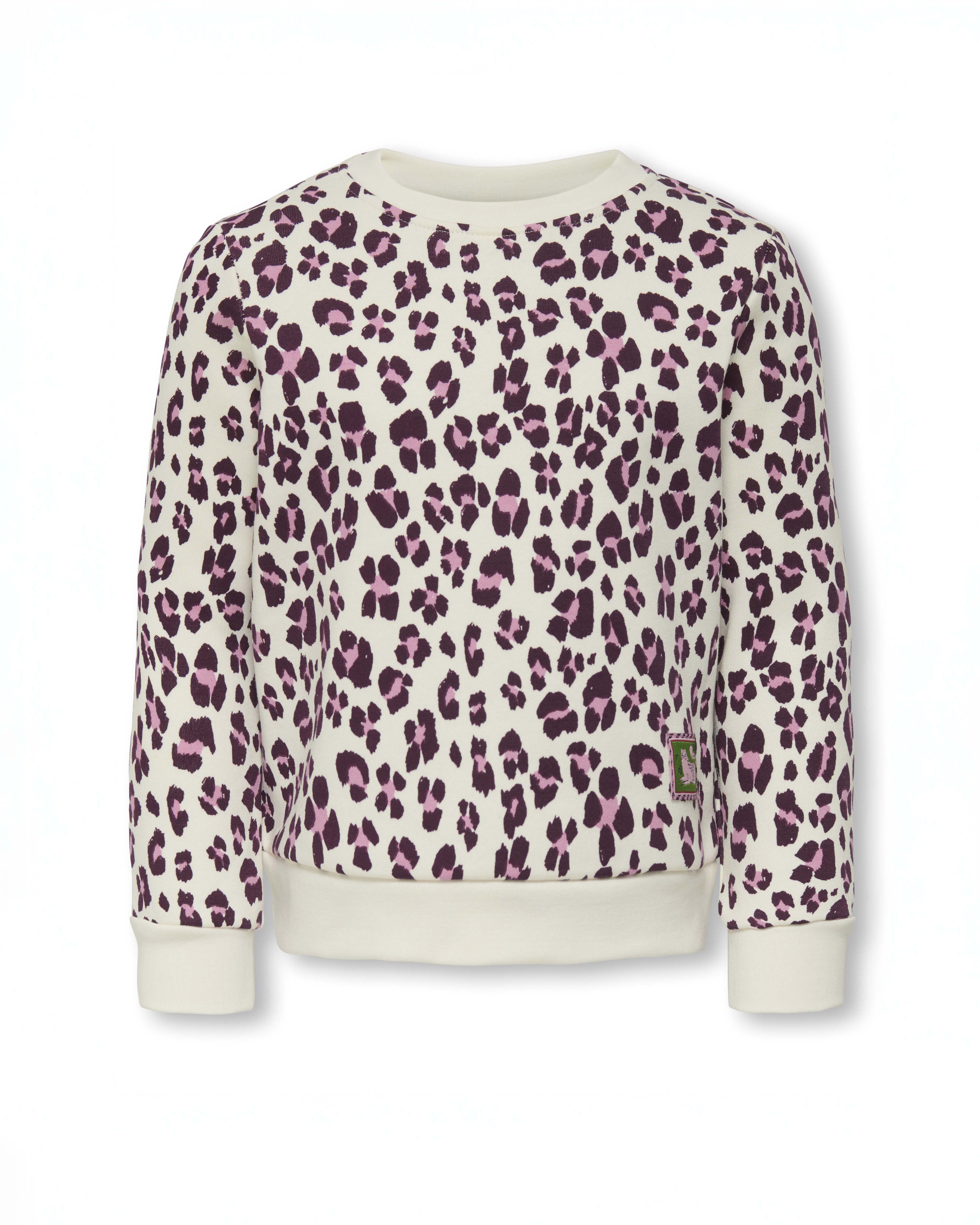 Felpa Kids Only maculata avorio e rosa in misto cotone