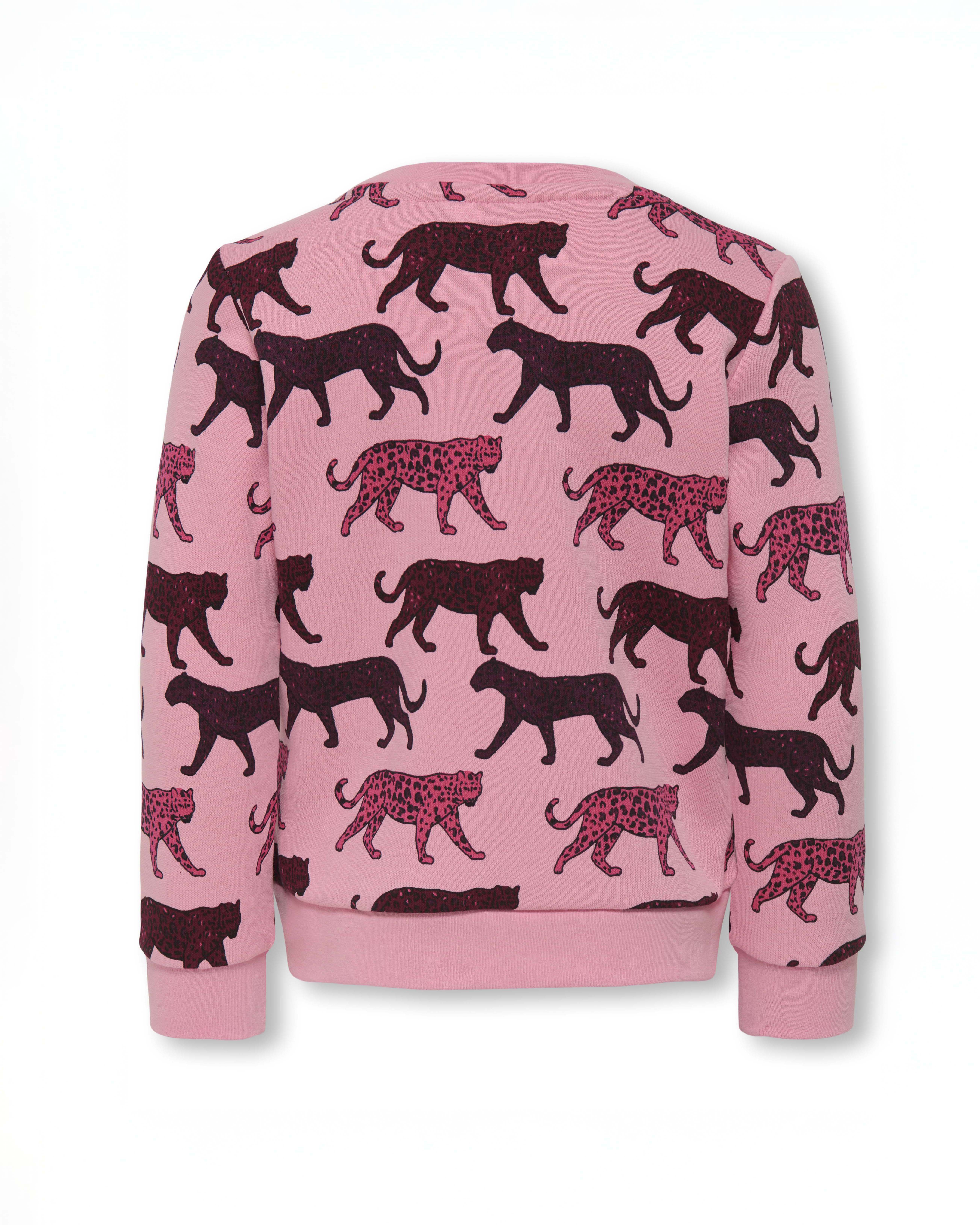 Felpa Kids Only in misto cotone rosa con leopardi image