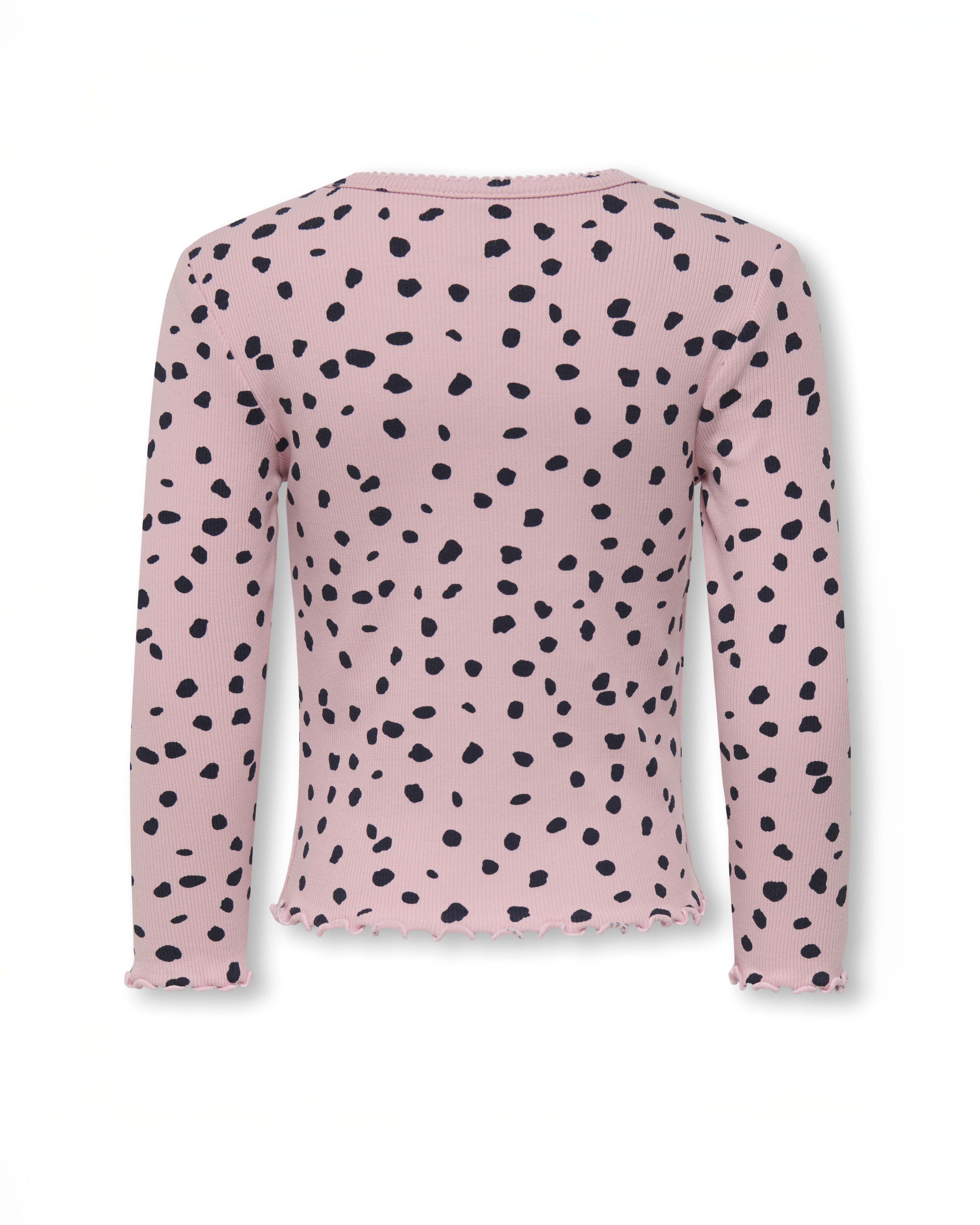 T-shirt Kids Only a maniche lunghe rosa a macchie nere image