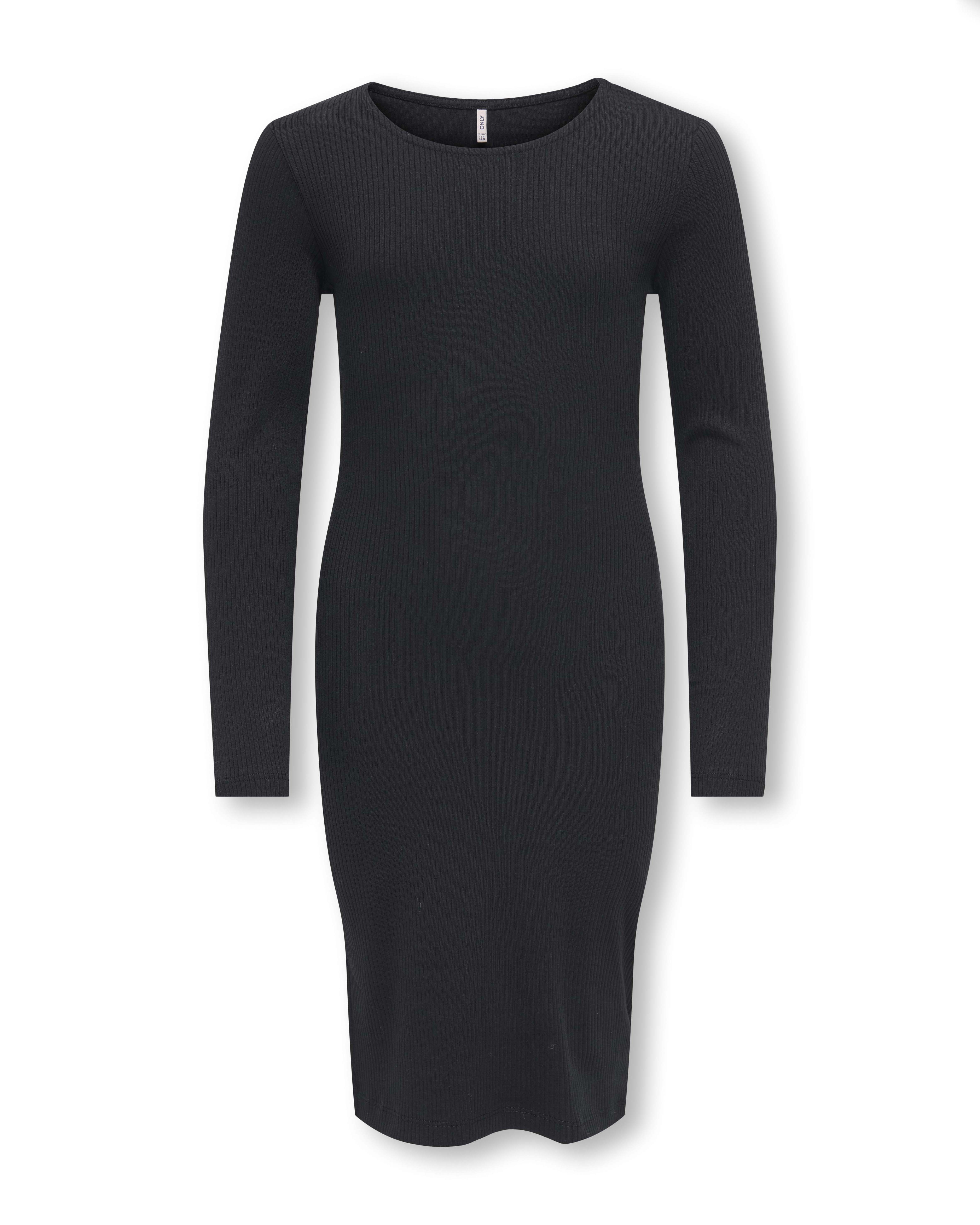 Abito midi Kids Only nero a costine e maniche lunghe