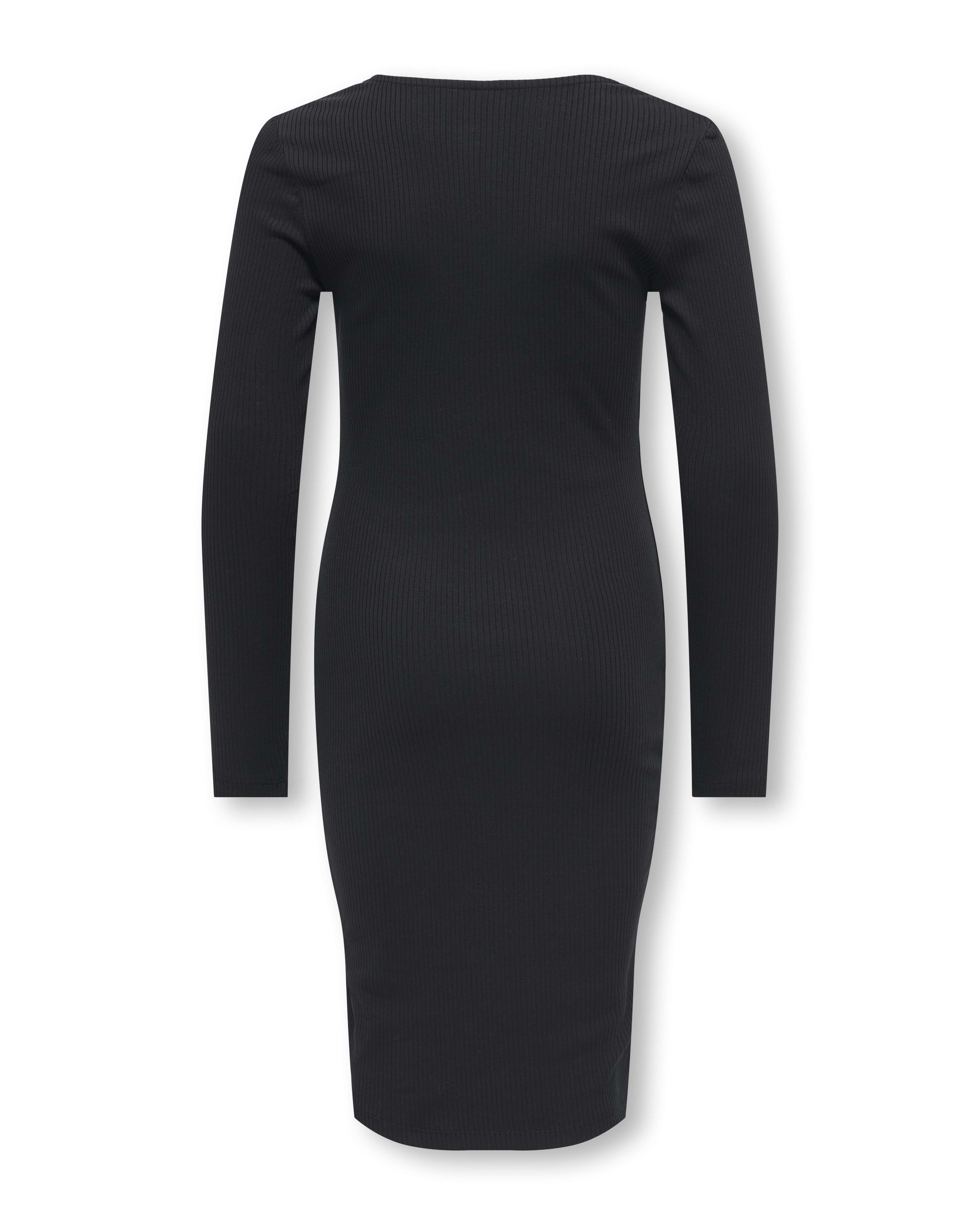 Abito midi Kids Only nero a costine e maniche lunghe image