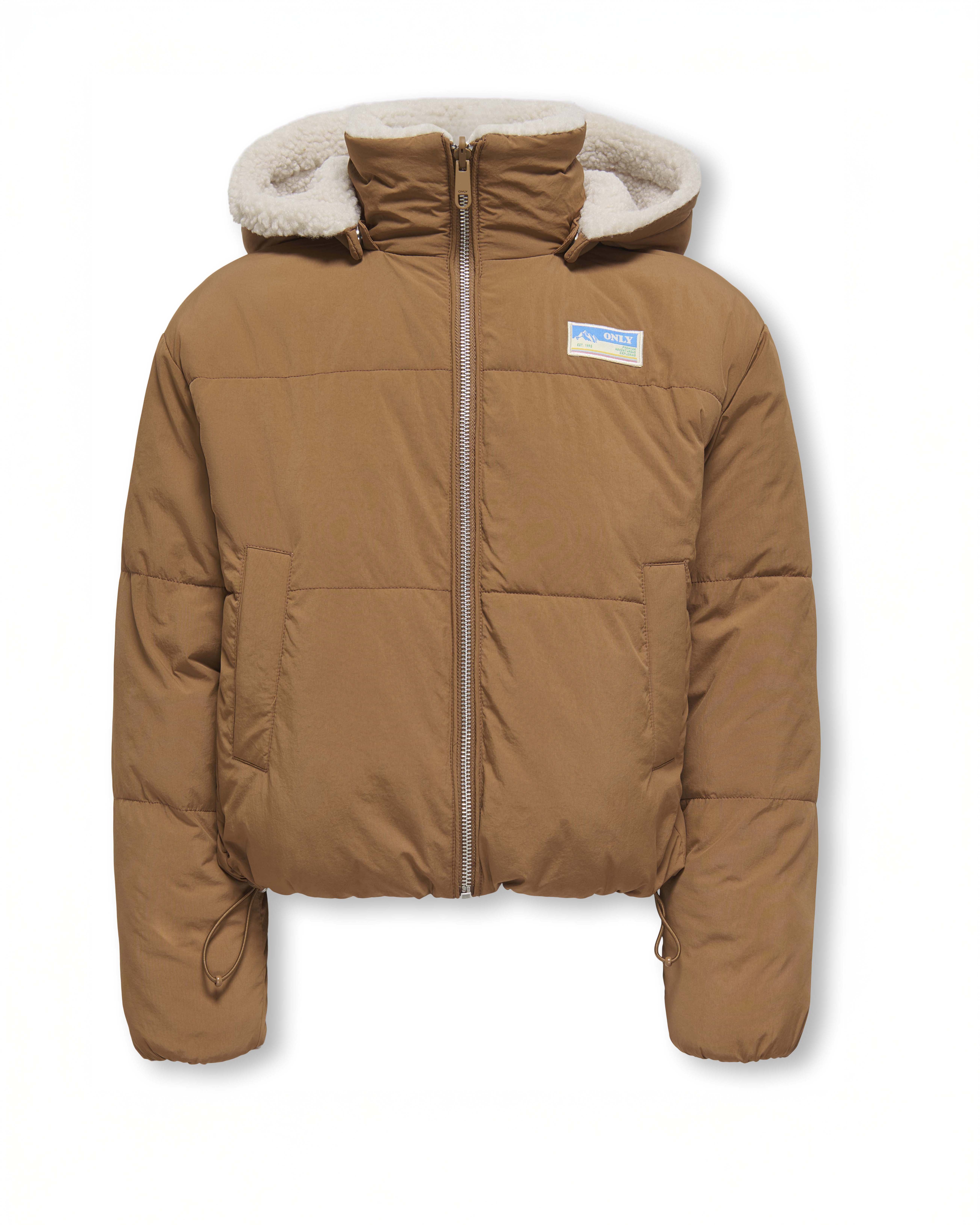 Giacca Kids Only color cammello con doubleface teddy avorio image