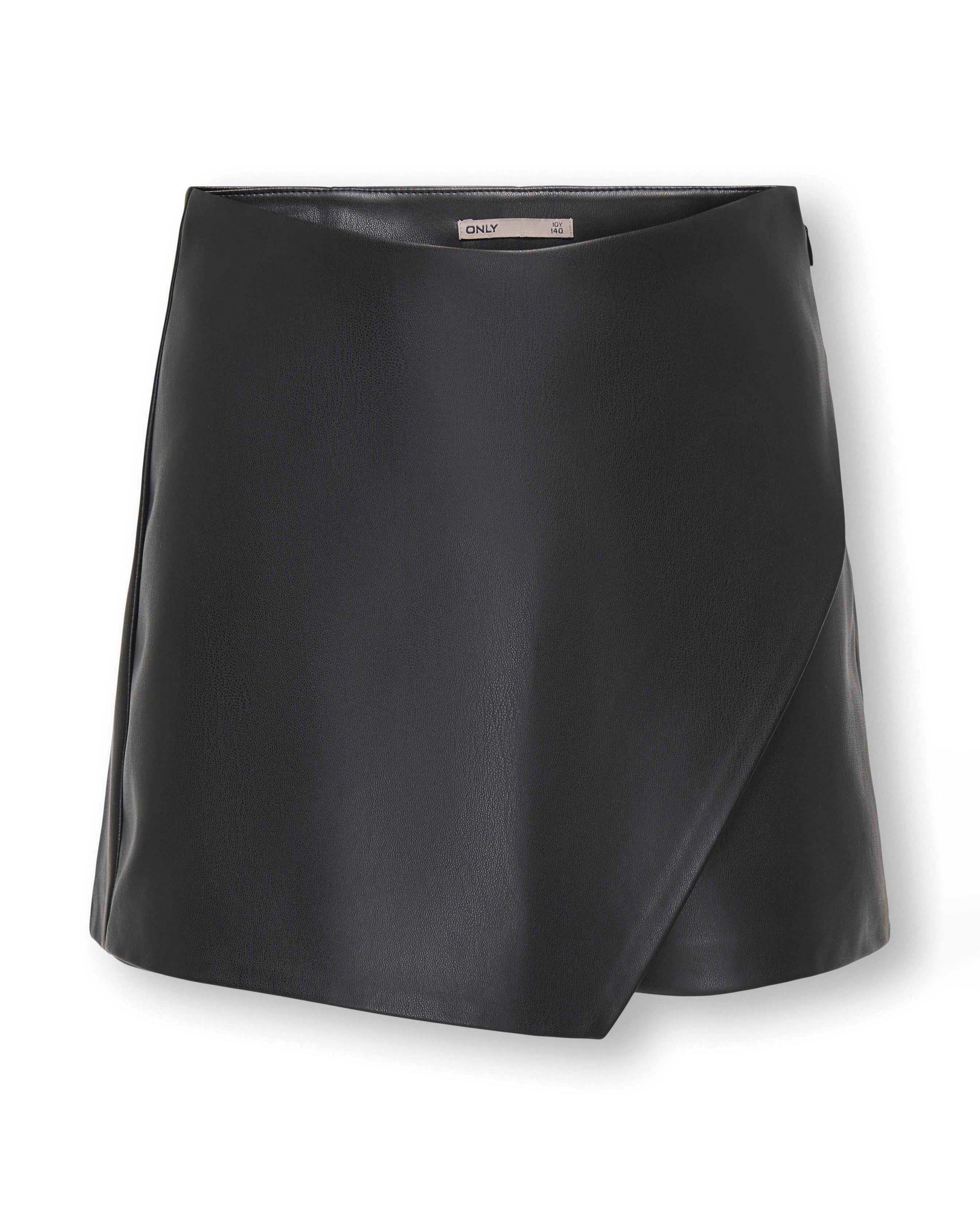 Minigonna pantaloncino Kids Only nera in ecopelle