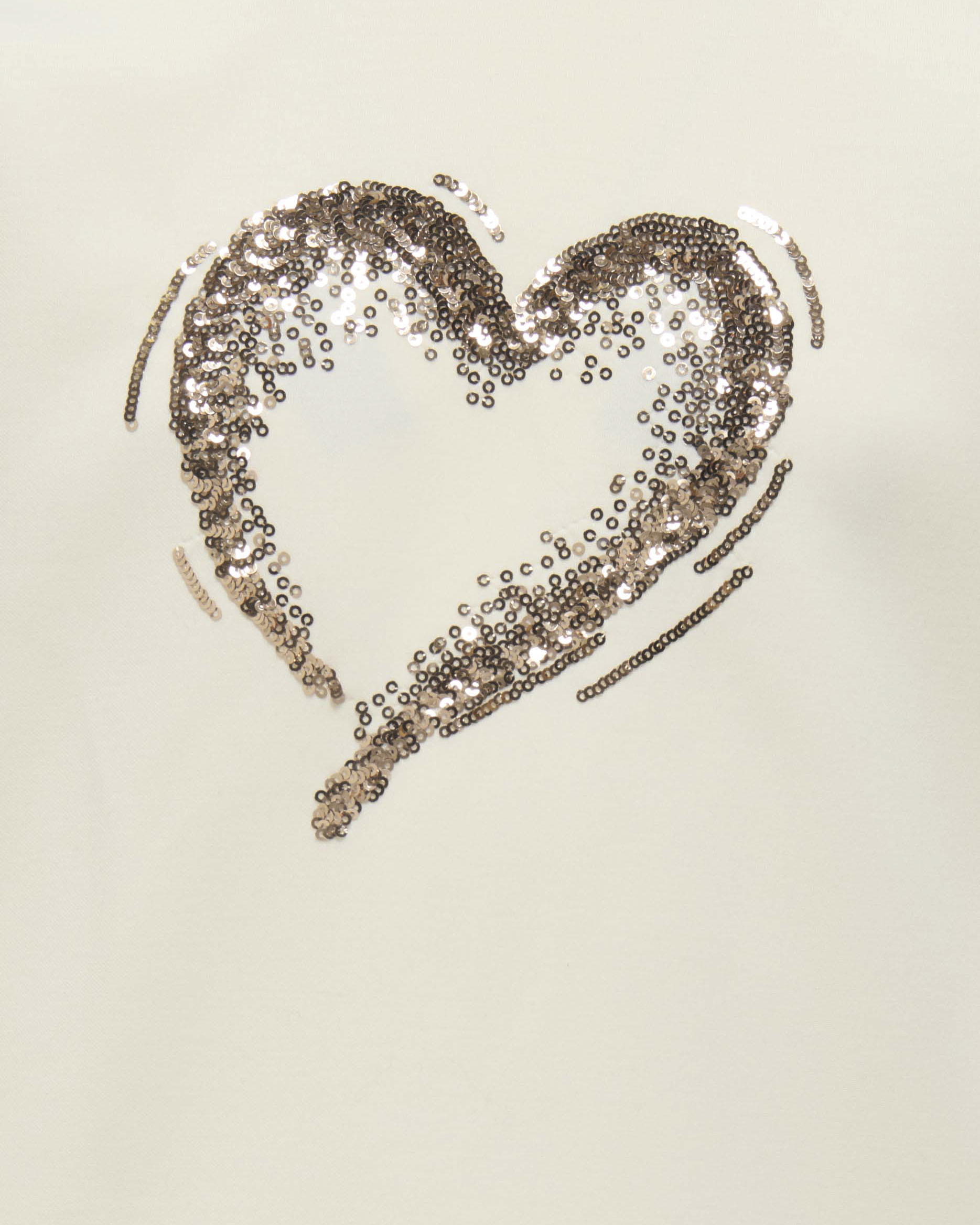 Felpa Kids Only avorio con cuore in paillettes image