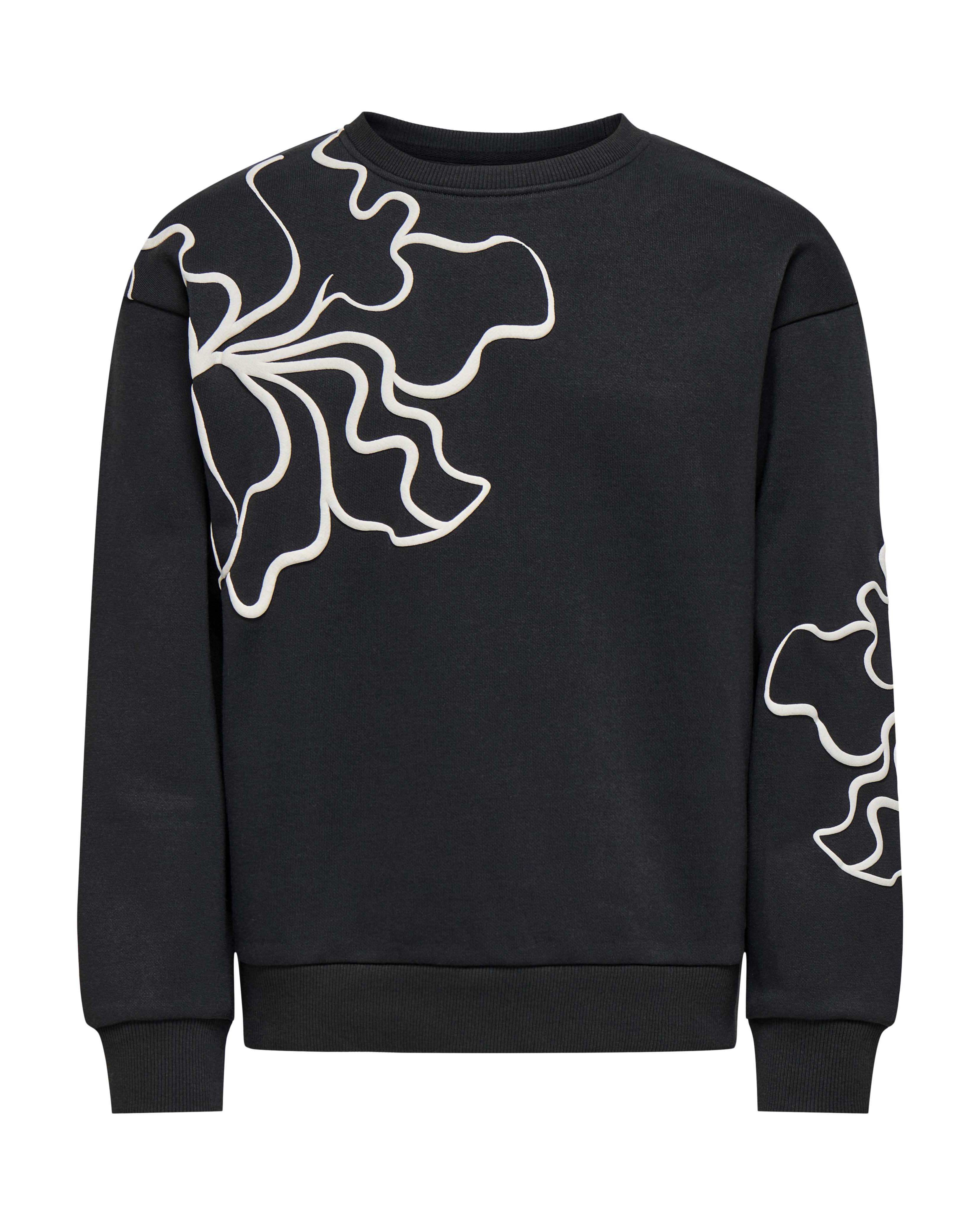 Felpa Kids Only nera in misto cotone con stampa fiori