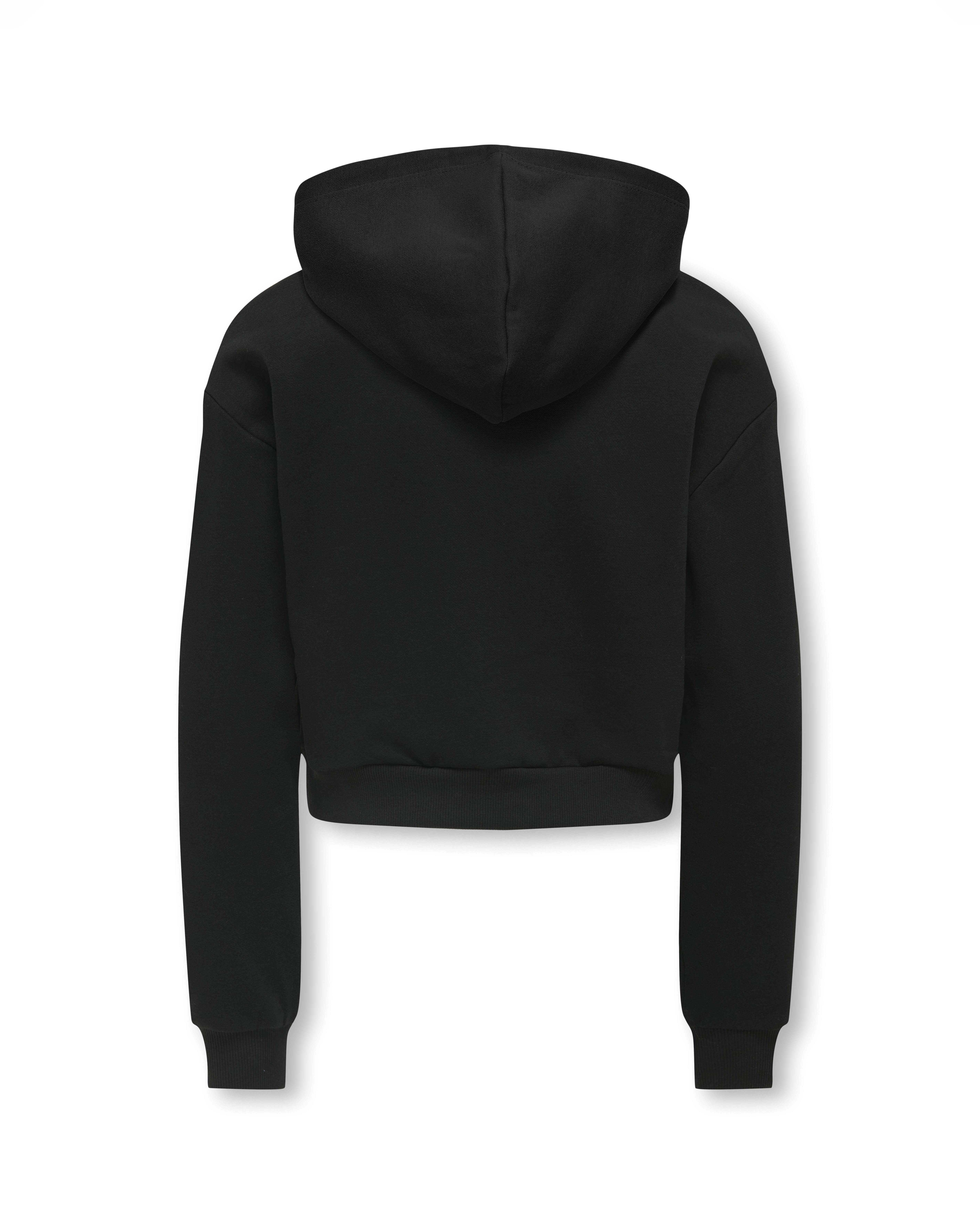 Felpa Kids Only nera in misto cotone con cappuccio e cuore maculato image