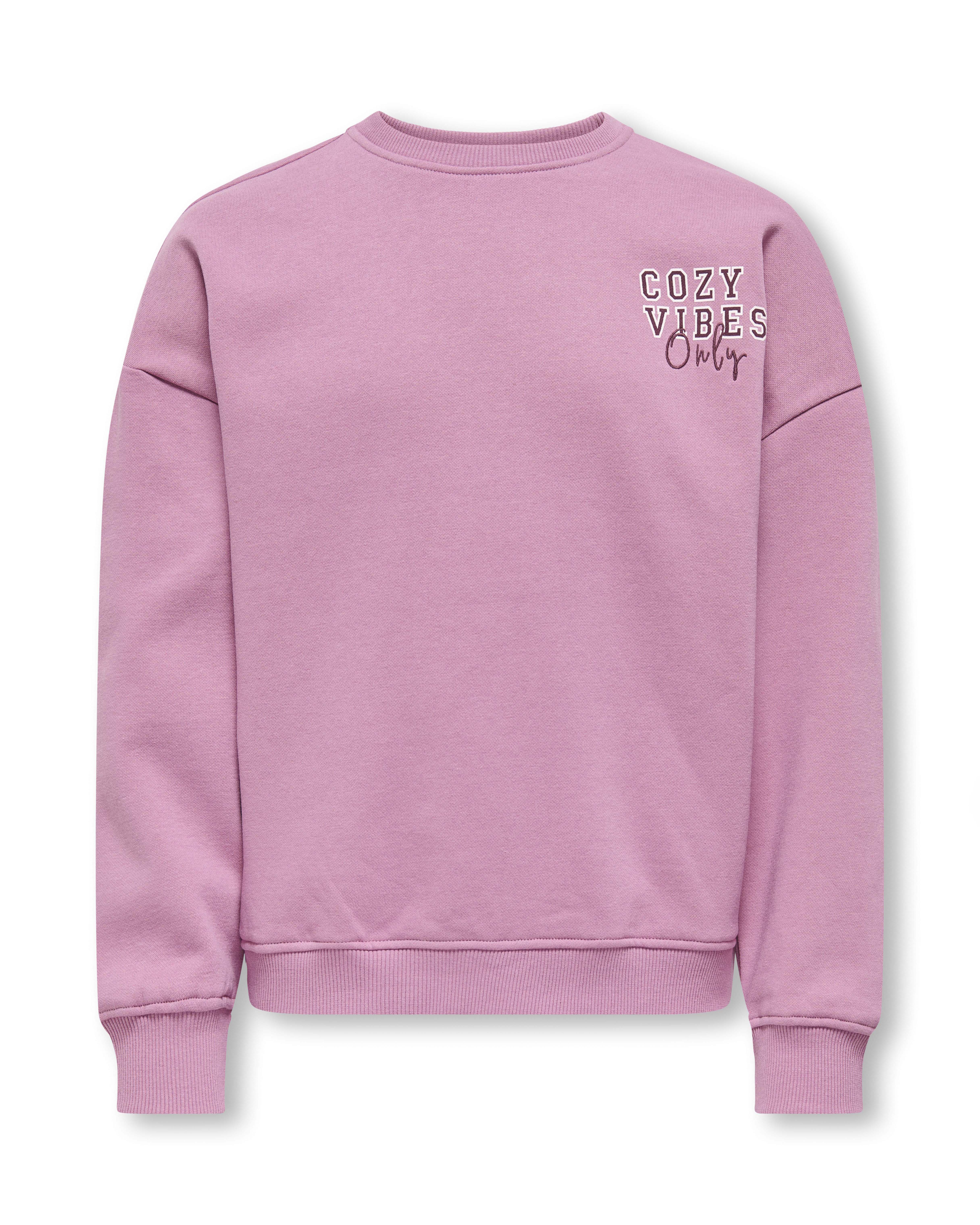 Felpa Kids Only rosa in misto cotone con orsetto Cozy Vibes