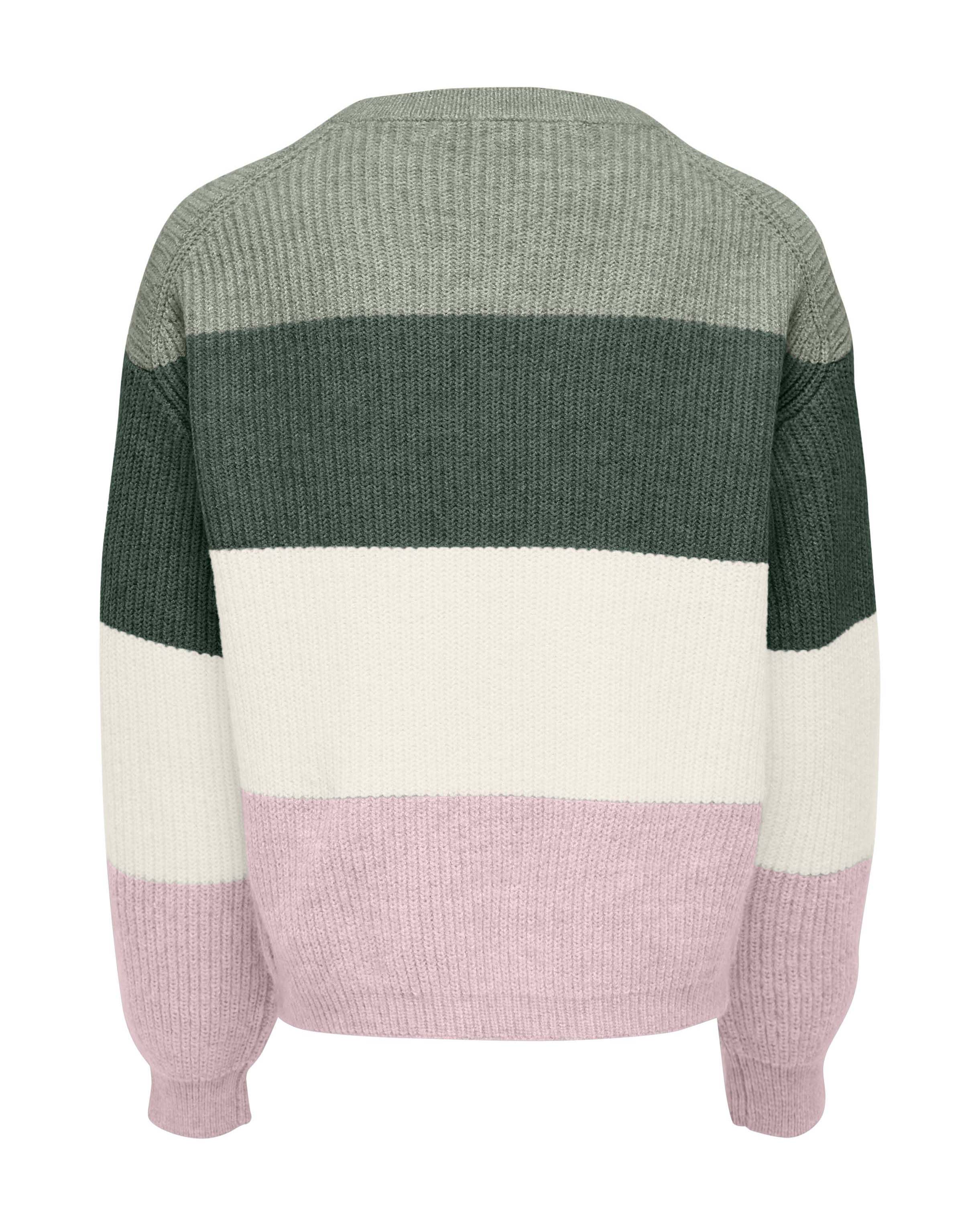 Maglioncino Kids Only color block verde e rosa costine image