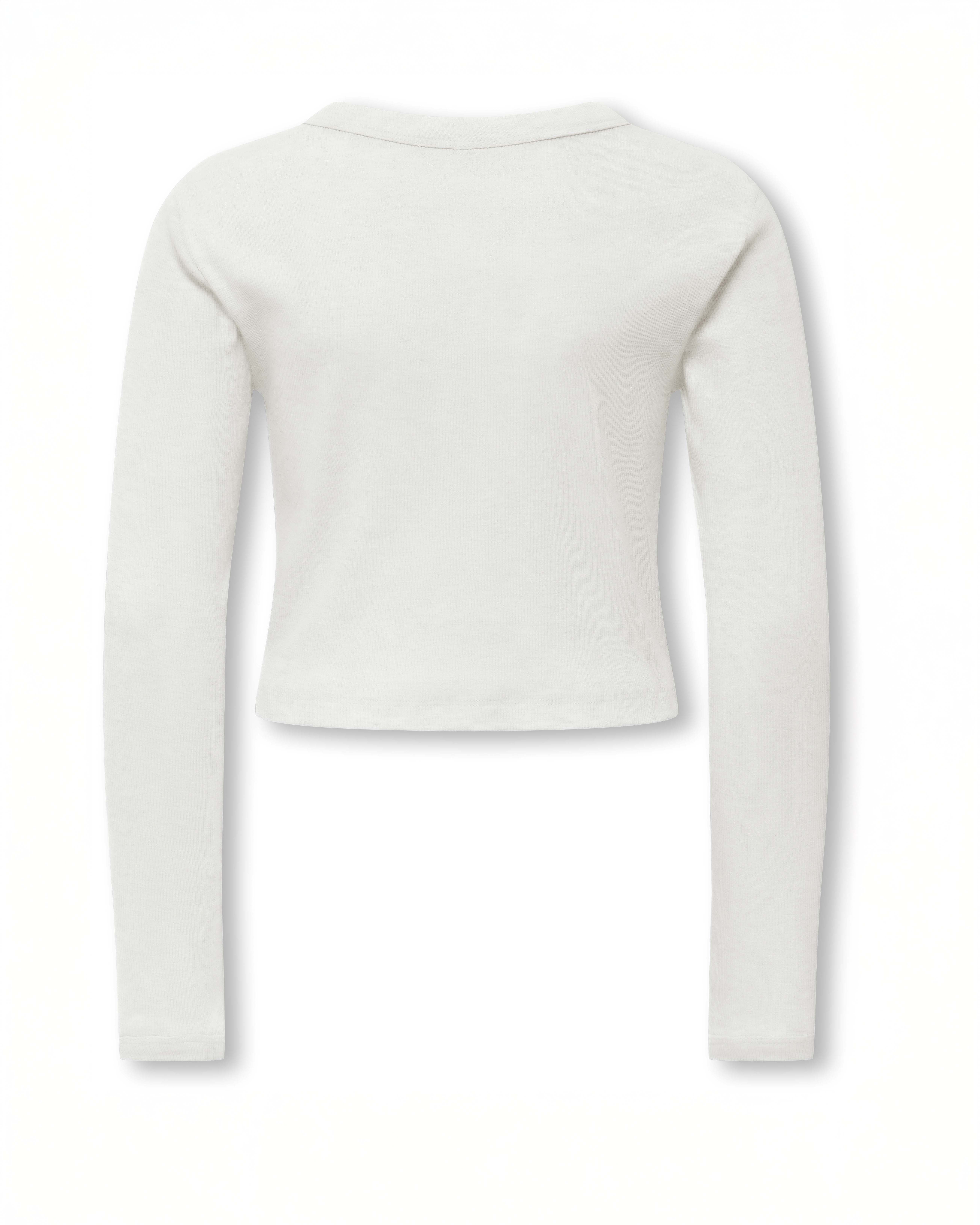 T-shirt Kids Only avorio in cotone stretch a maniche lunghe image