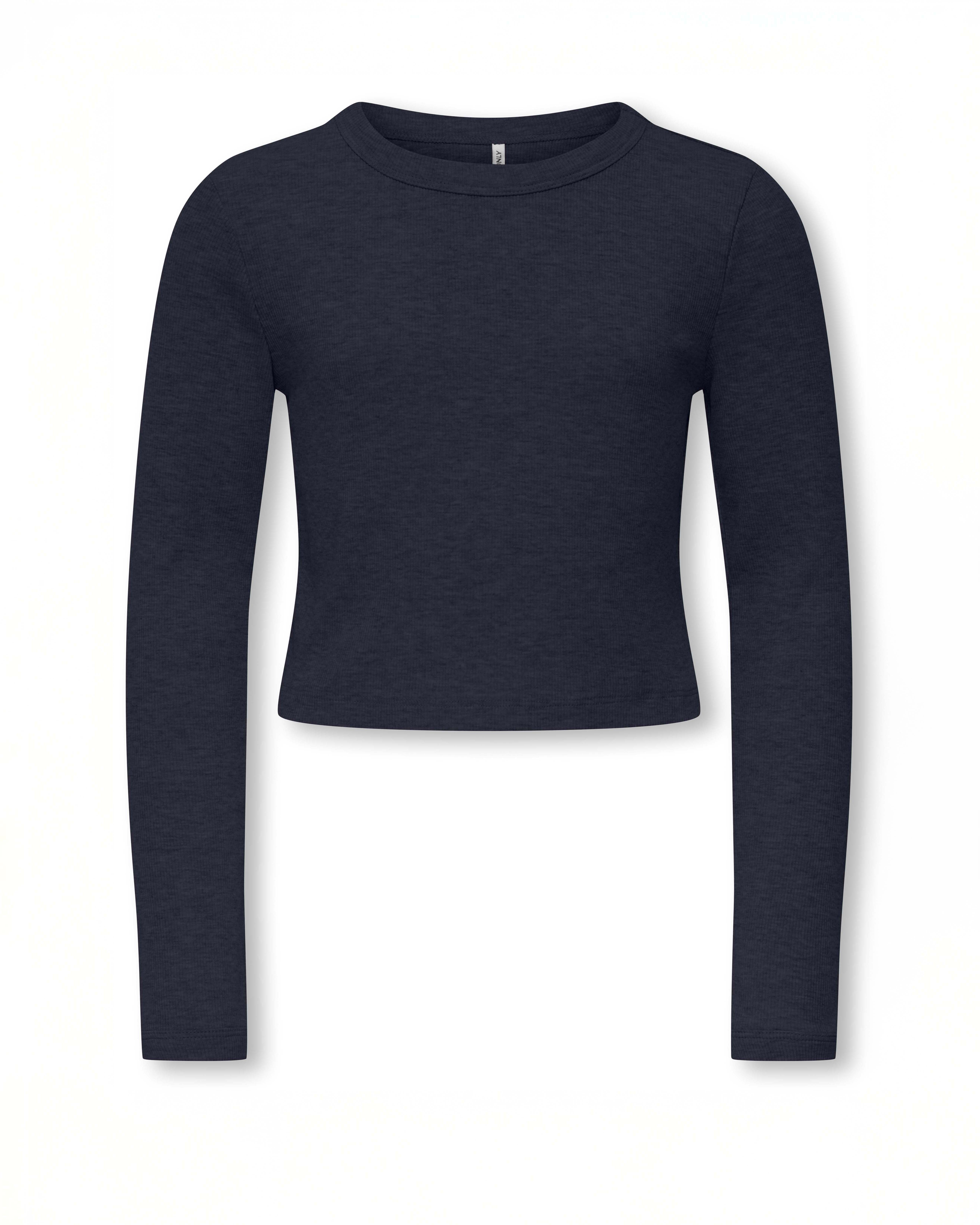 T-shirt Kids Only blu in cotone stretch a maniche lunghe