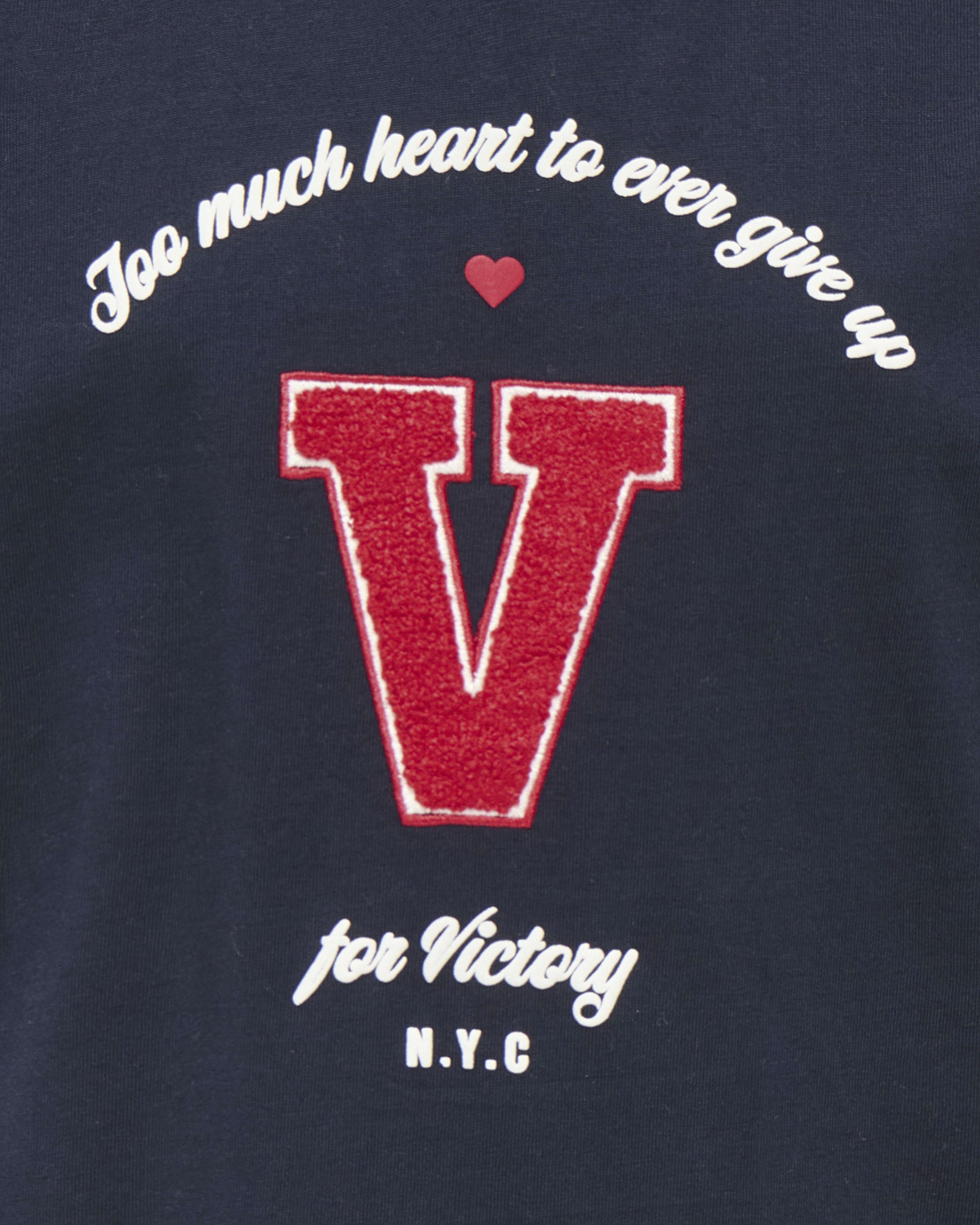 T-shirt Kids Only blu  stile college con logo rosso image