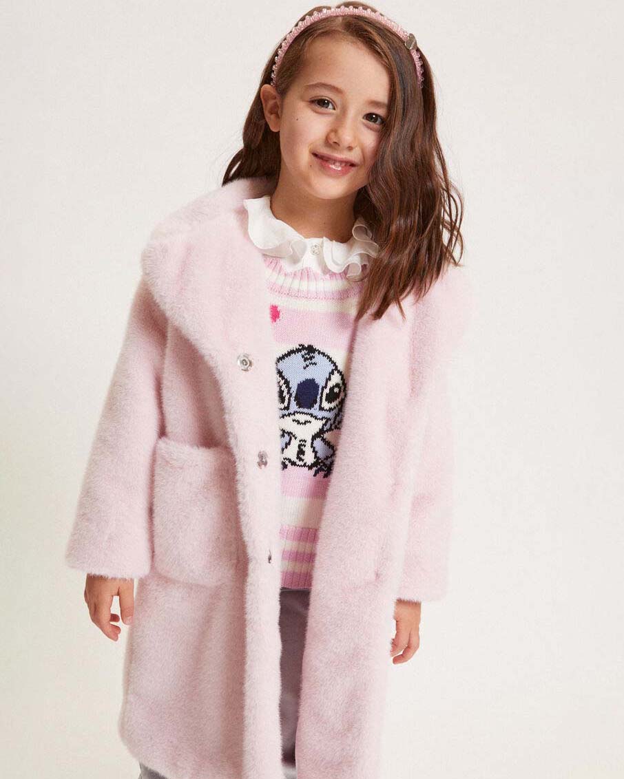 Pelliccia Monnalisa rosa con maxi tasche image