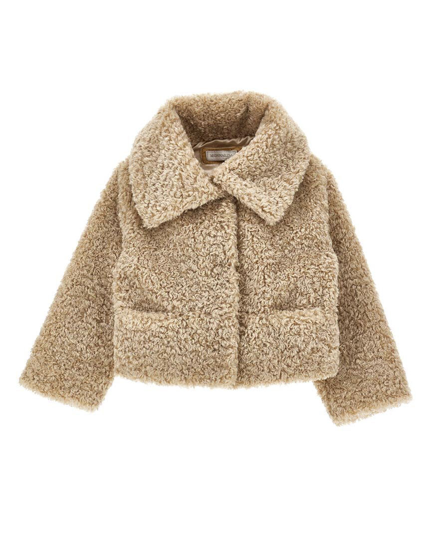 Giacca Monnalisa teddy cropped color beige
