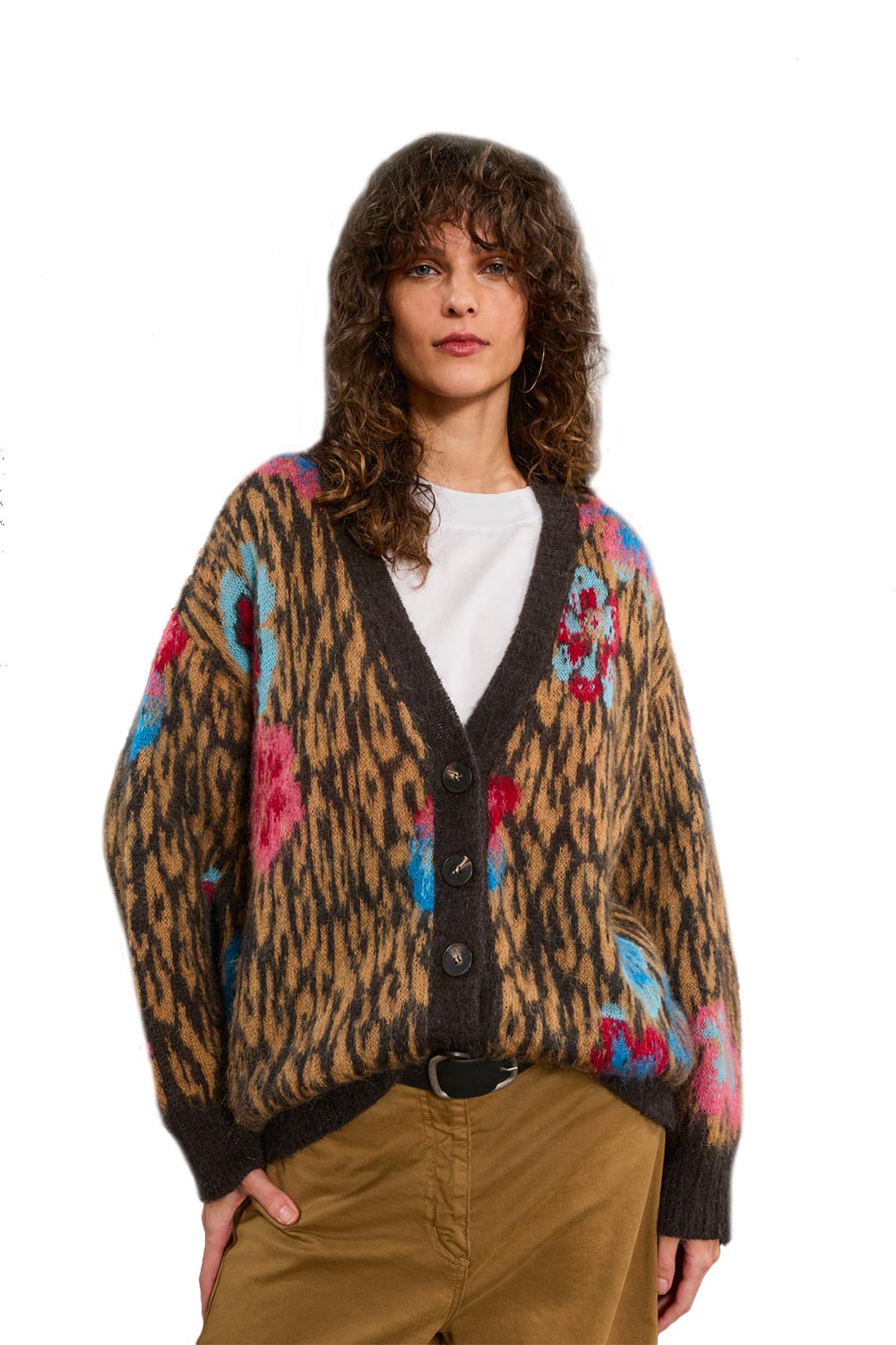 Cardigan Animalier e Fiori