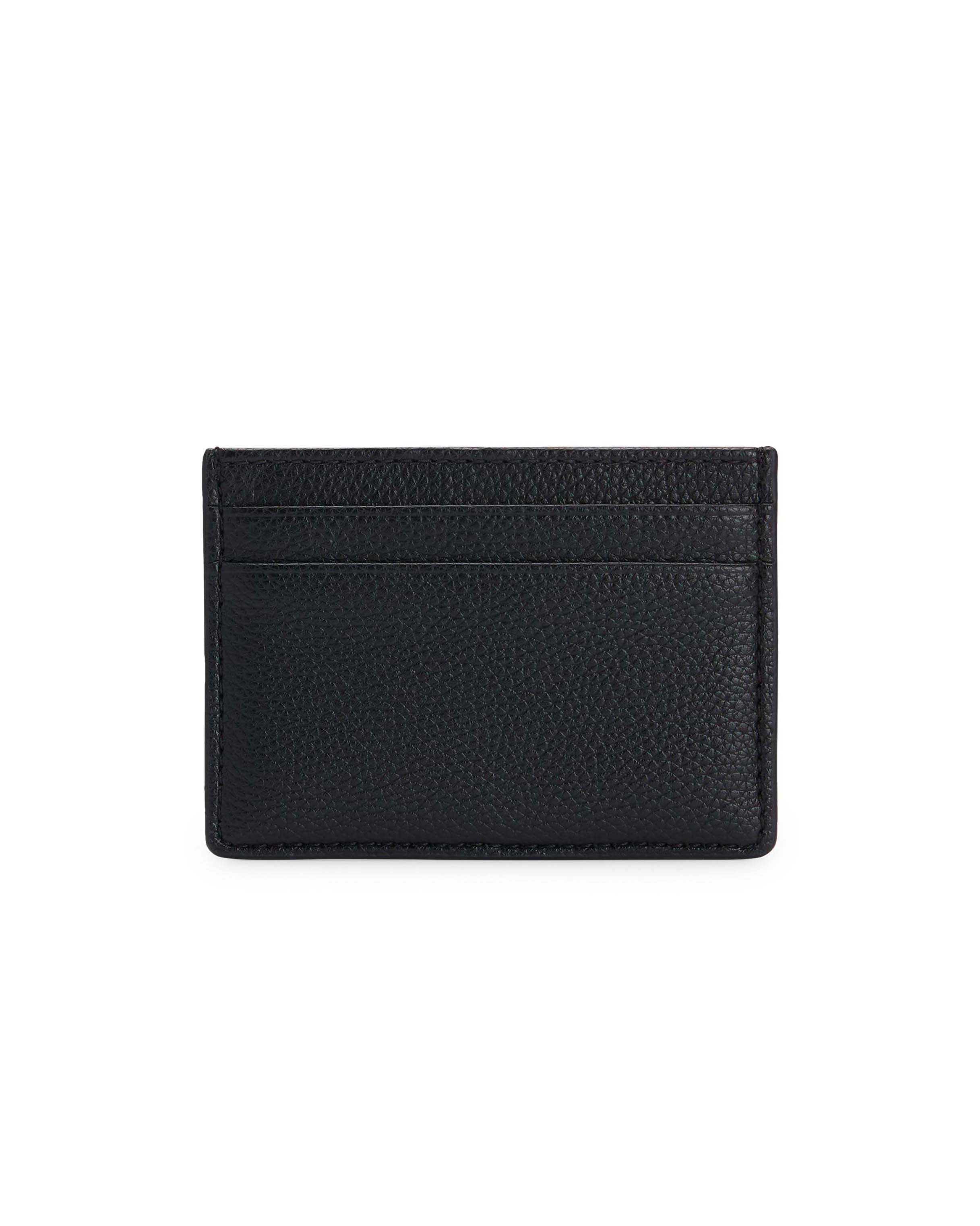 Portacarte nero Boss in similpelle martellata con logo in tono image