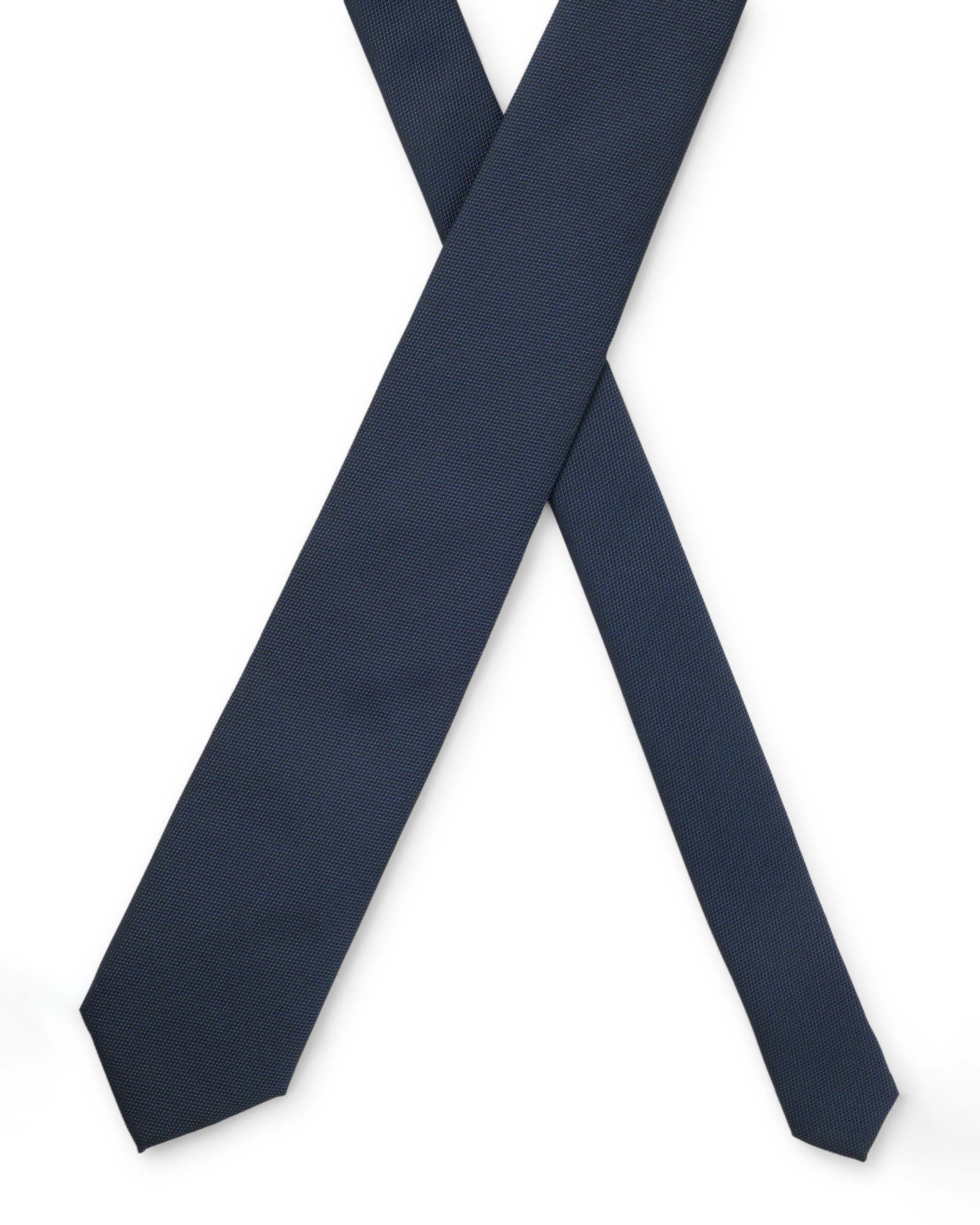 Cravatta Boss blu in misto seta mirco armatura
