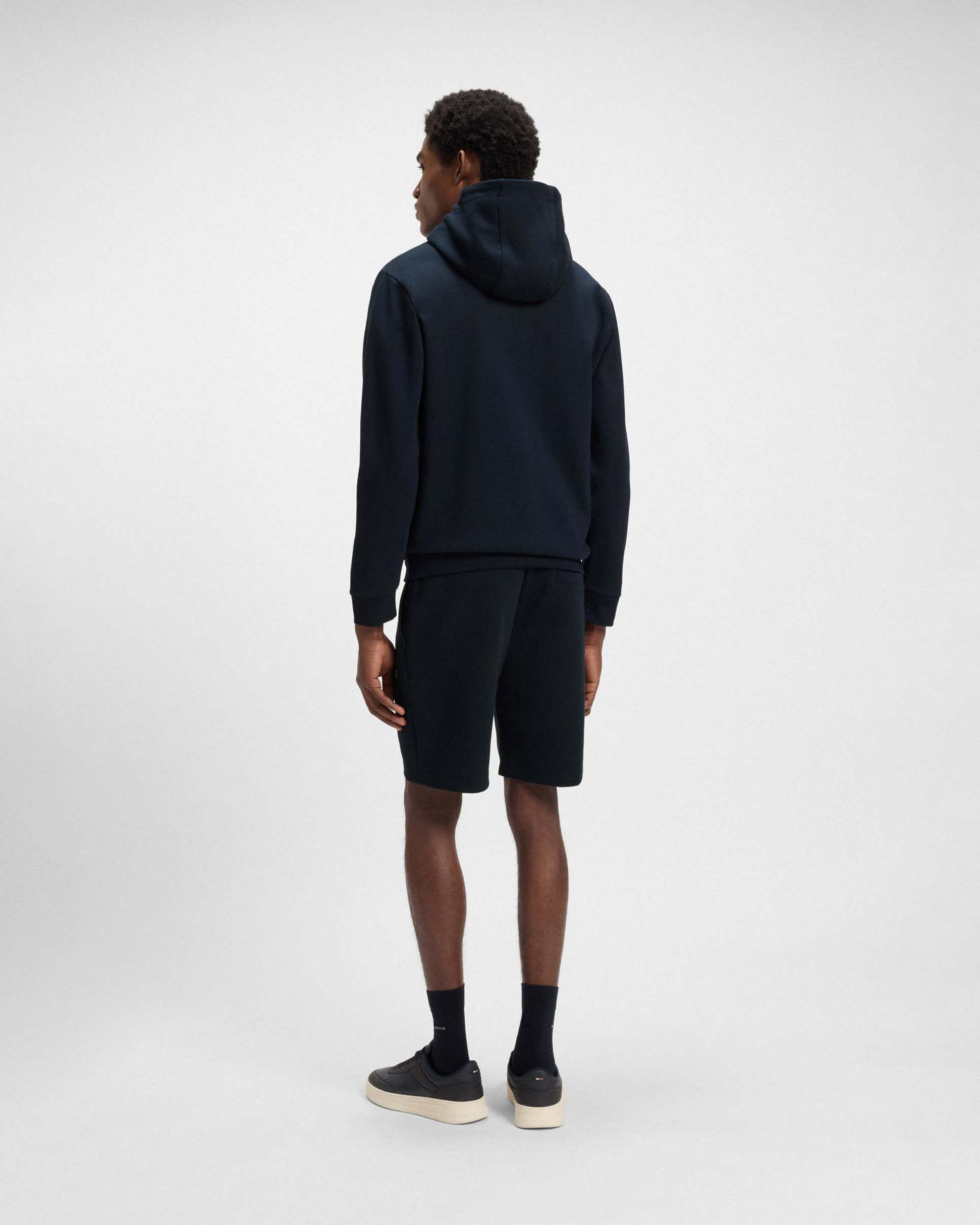 Felpa Boss blu con cappuccio e chiusura zip image