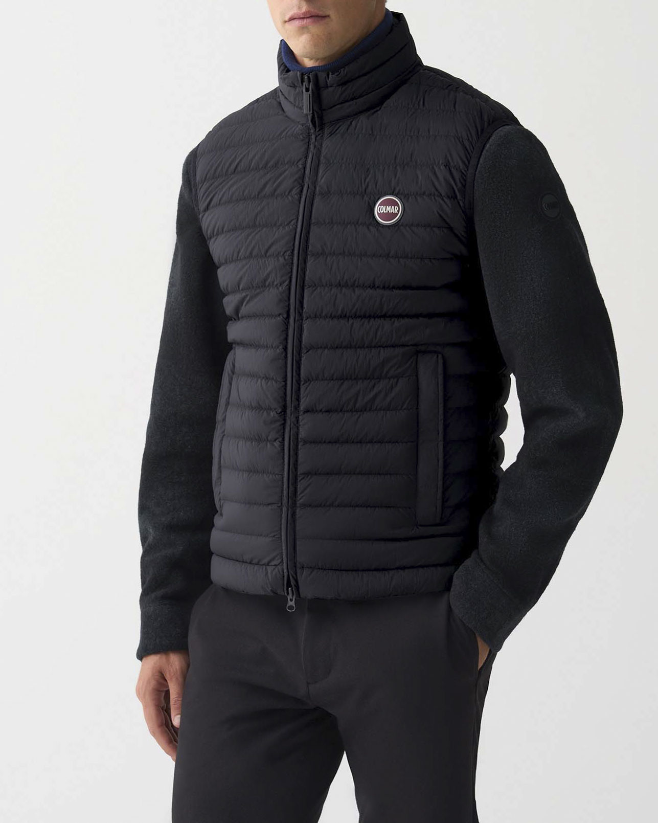 Piumino gilet Colmar Originals nero in nylon crinkle imbottito in piuma image