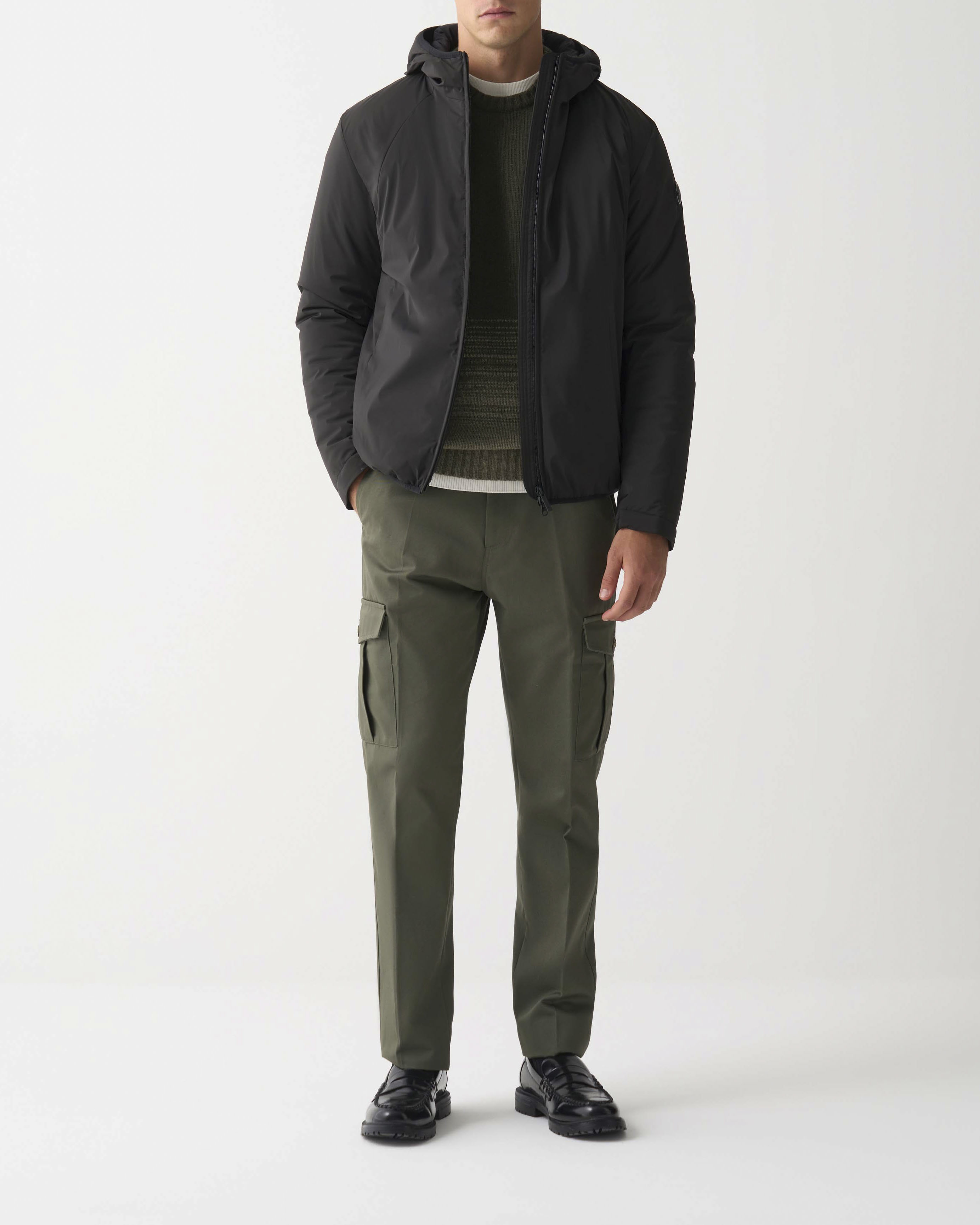 Colmar Originals — Giubbino Colmar Originals nero in nylon stretch opaco con cappuccio fisso