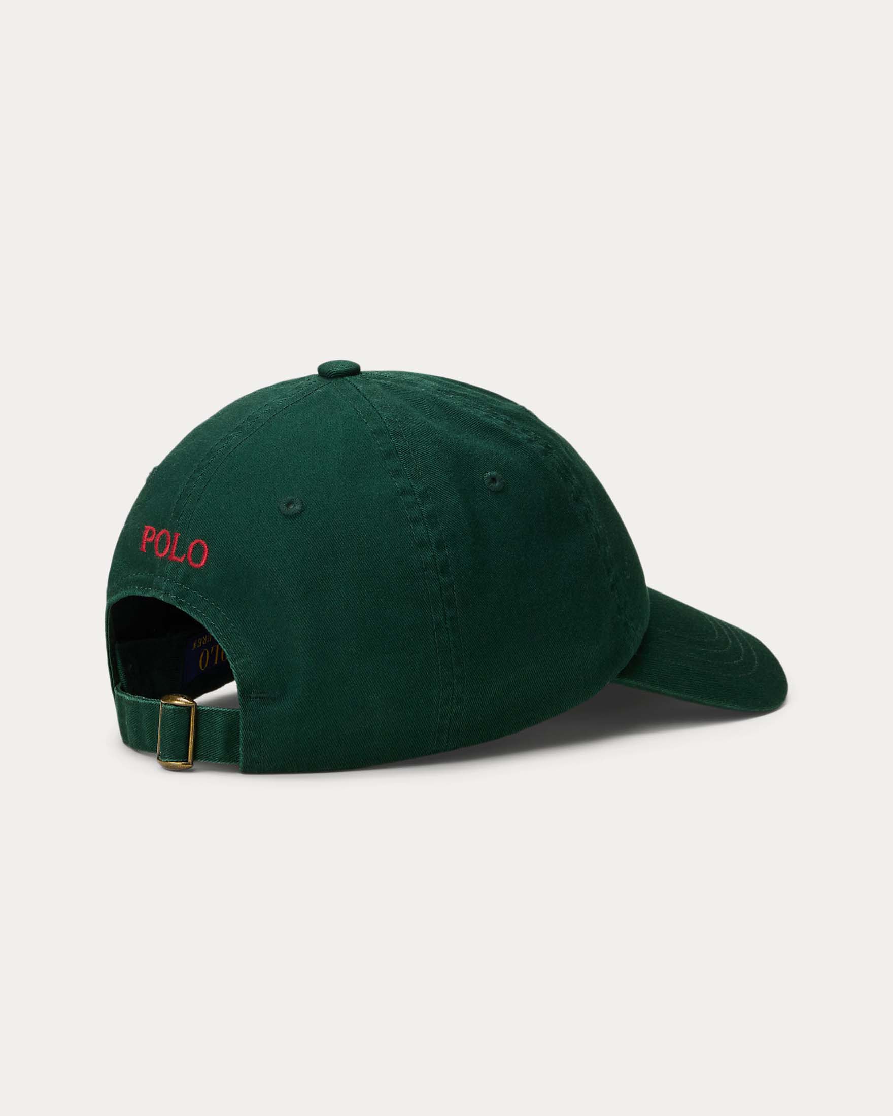 Cappellino verde scuro Polo Ralph Lauren in cotone con logo ricamato a contrasto di colore