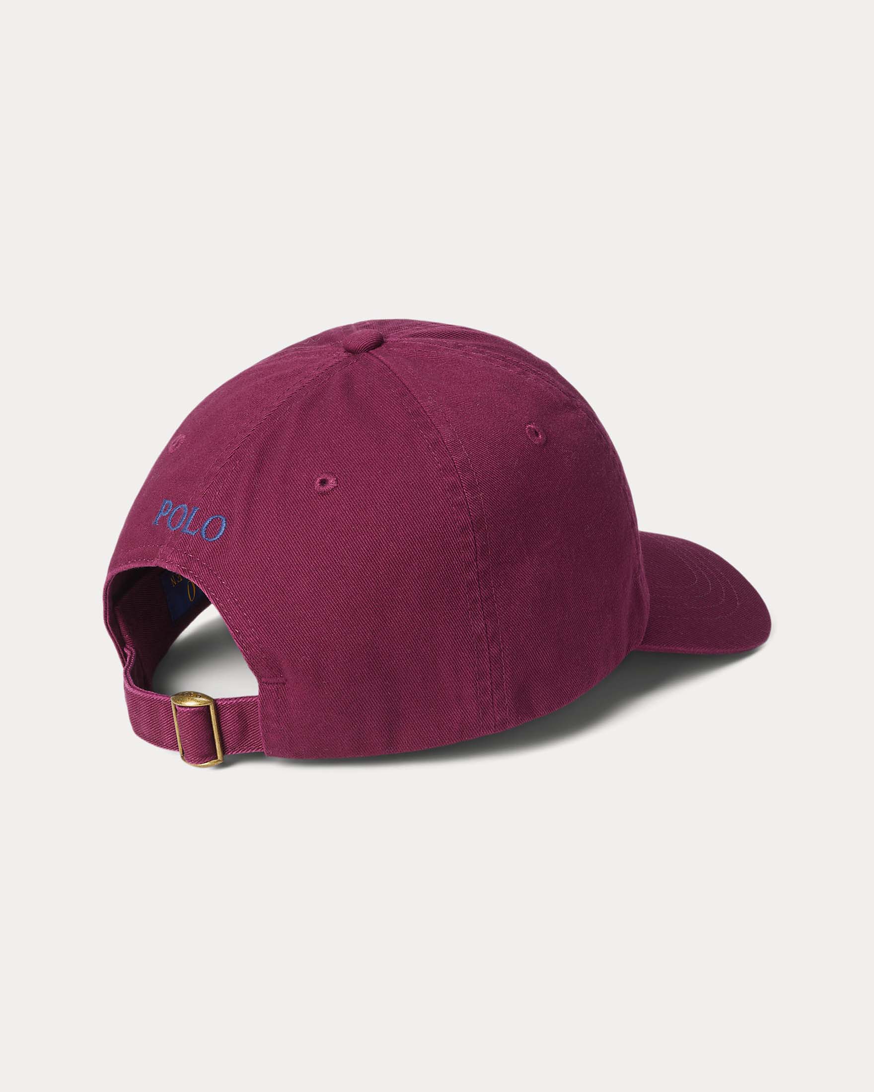 Cappellino bordeaux Polo Ralph Lauren in cotone con logo ricamato sul frontino a contrasto di colore