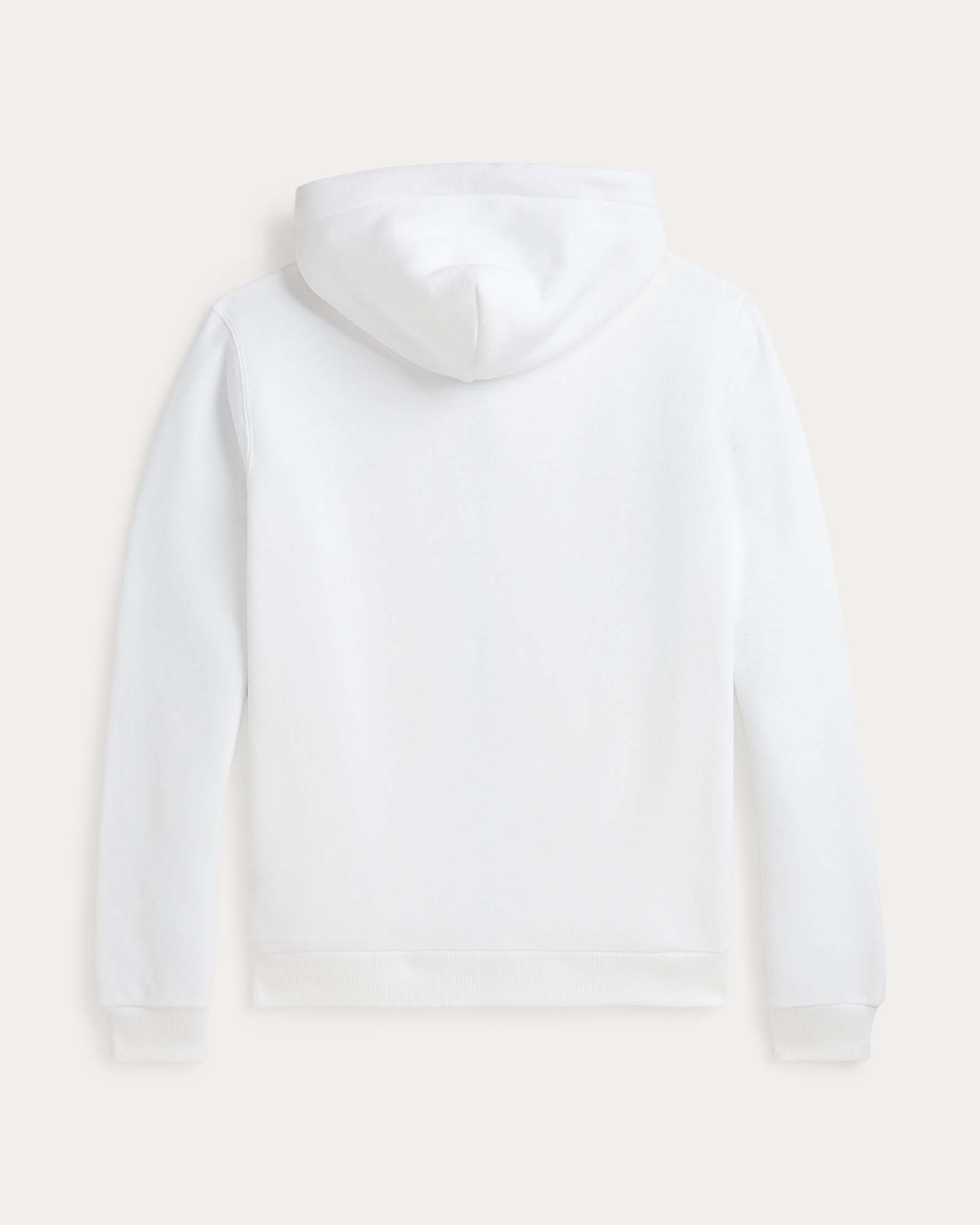 Felpa bianca Polo Ralph Lauren in misto cotone con cappuccio e chiusura a cerniera image