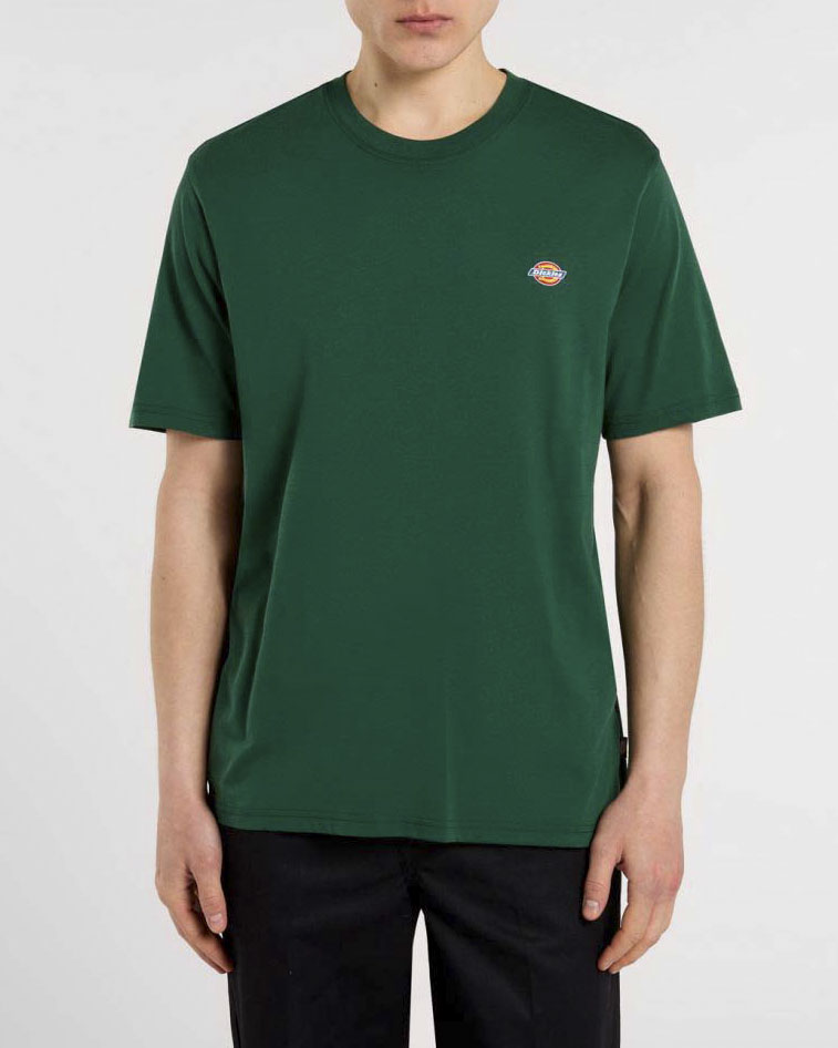 T-shirt verde Dickies mezza manica in jersey di puro cotone con stampa logo sul petto